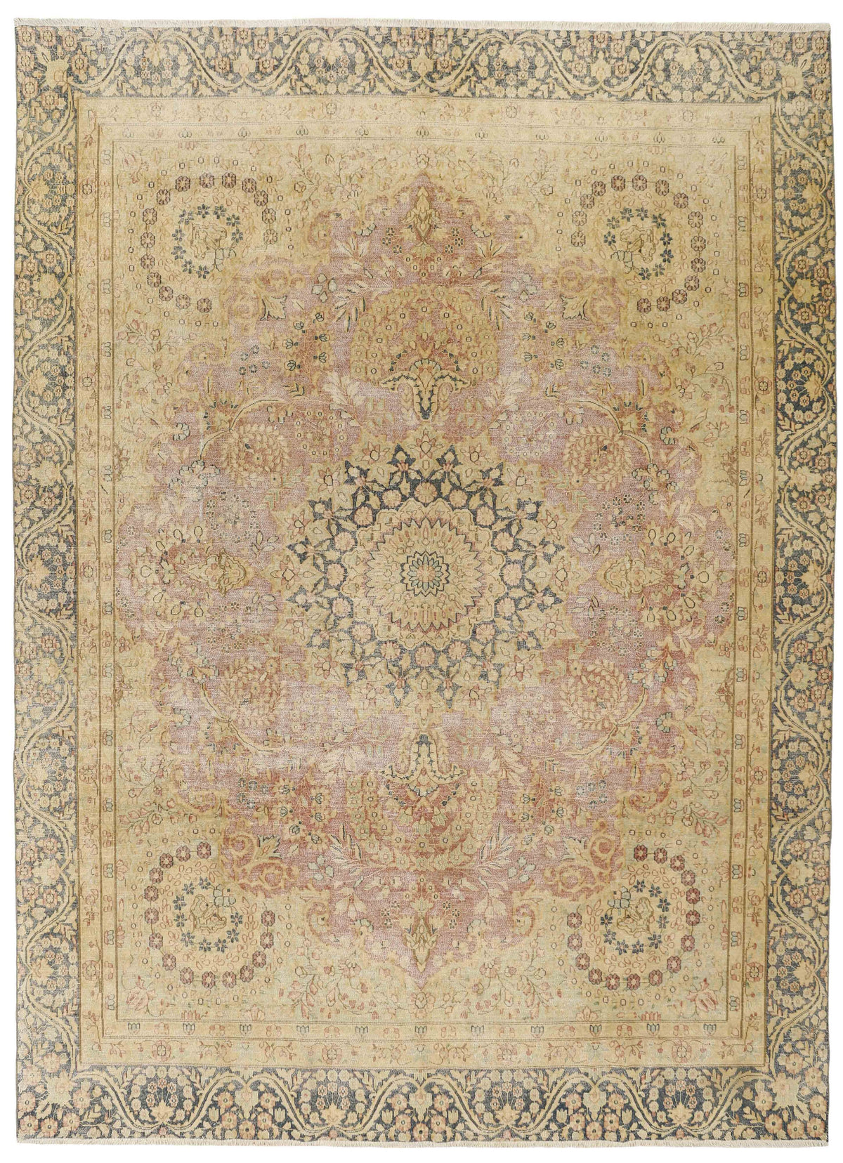 Vintage Kerman Collection: Antique Persian Hand-Knotted Rugs in Recoloured, Stonewashed Finishes267 cm x 364 cm