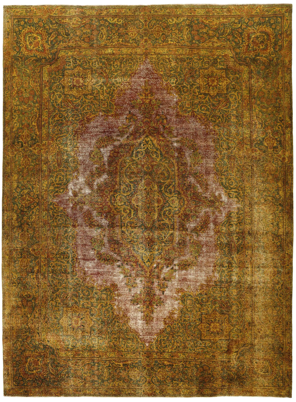 Vintage Kerman Collection: Antique Persian Hand-Knotted Rugs in Recoloured, Stonewashed Finishes296 cm x 409 cm