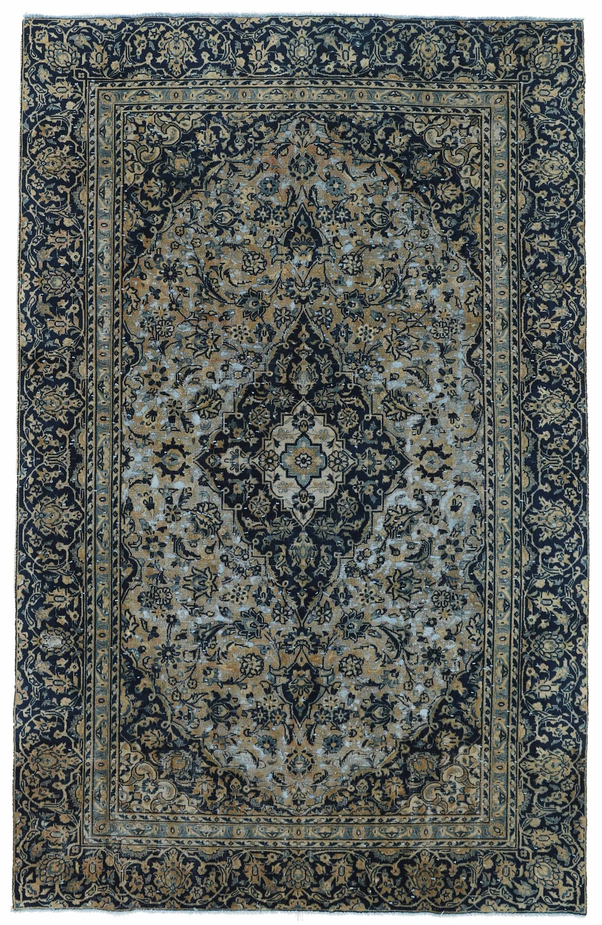 Vintage Royal Collection: Antique Persian Hand-Knotted Rugs in Stonewashed, Recoloured Finishes190 cm x 302 cm