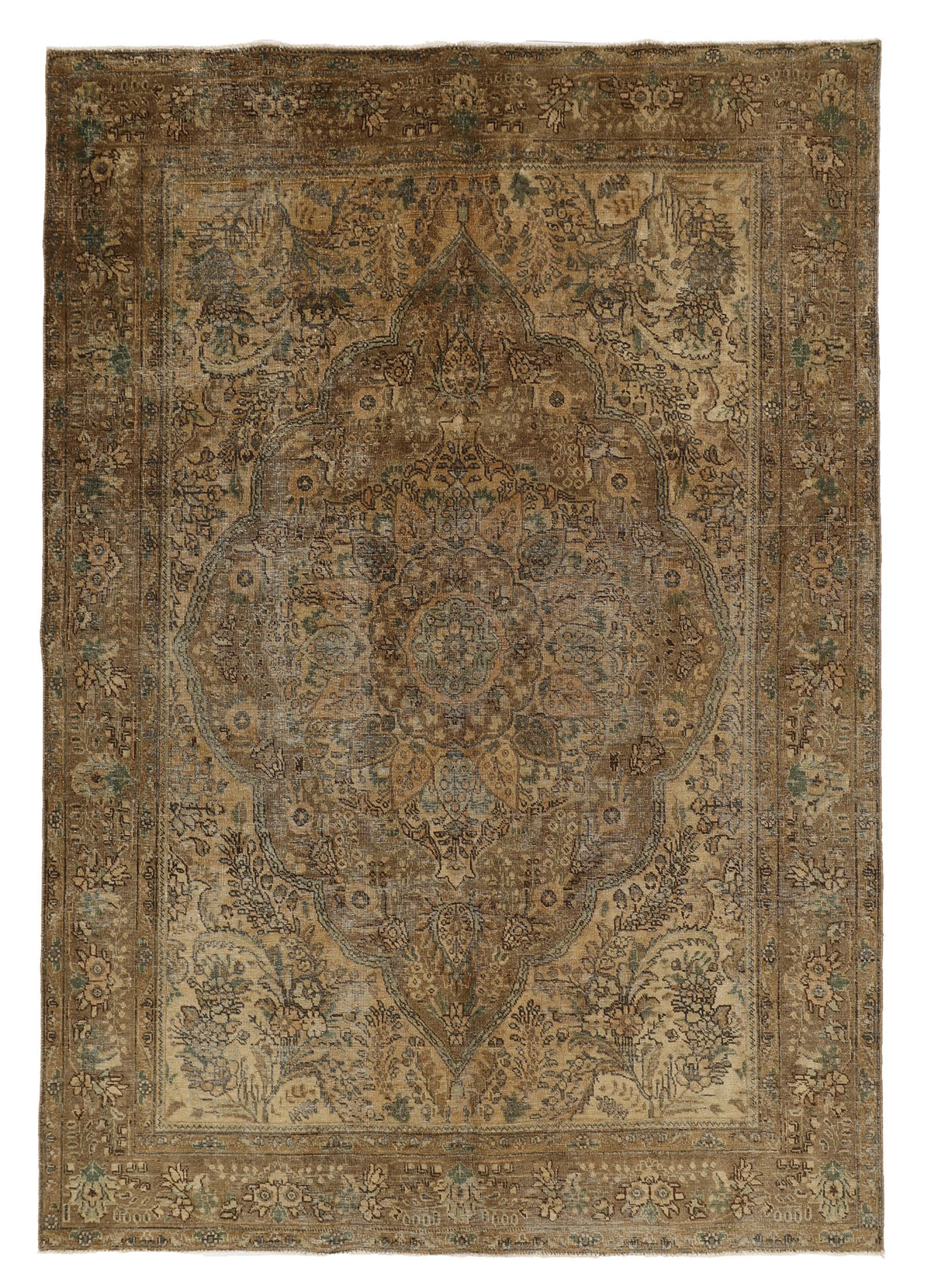 Vintage Royal Collection: Antique Persian Hand-Knotted Rugs in Stonewashed, Recoloured Finishes207 cm x 292 cm