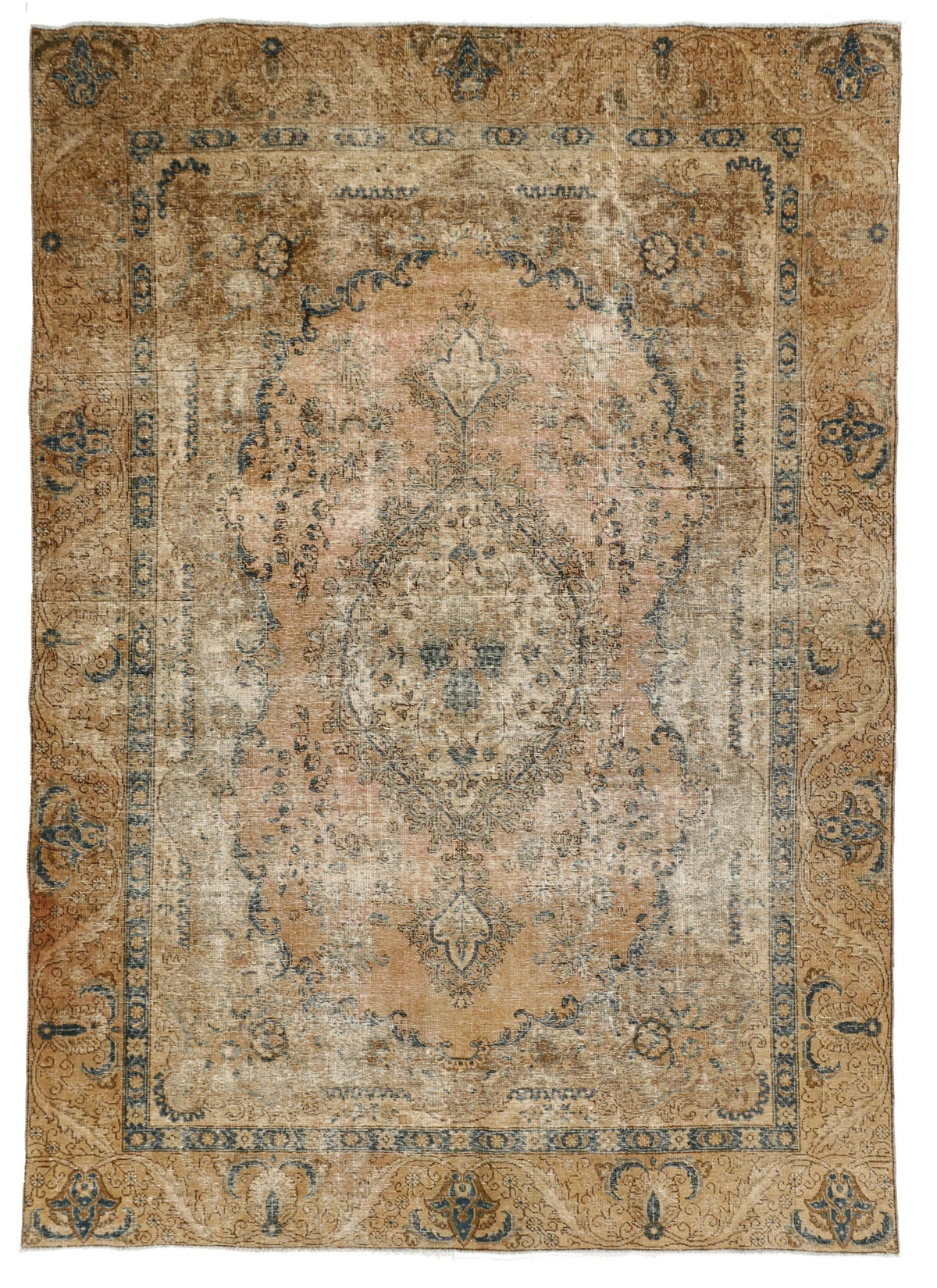 Vintage Royal Collection: Antique Persian Hand-Knotted Rugs in Stonewashed, Recoloured Finishes223 cm x 311 cm