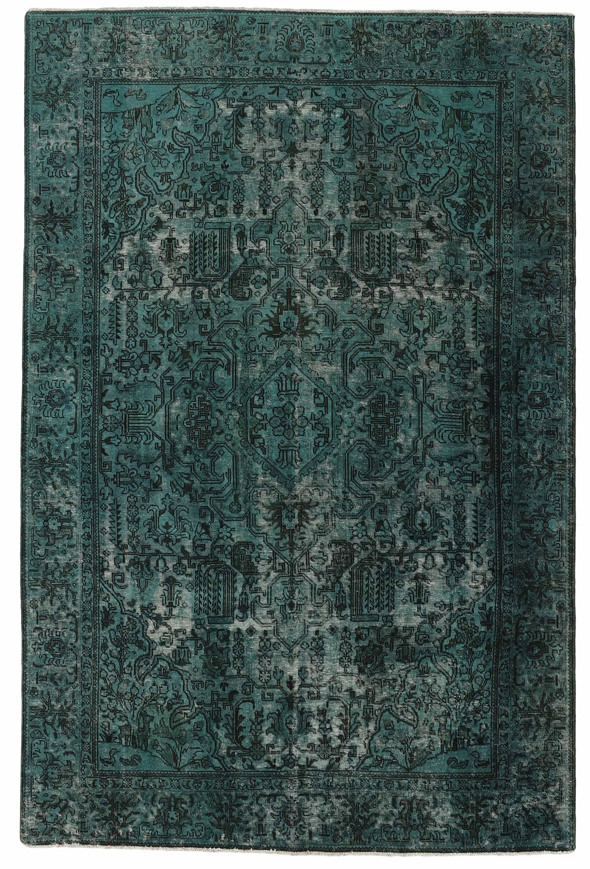 Vintage Royal Collection: Antique Persian Hand-Knotted Rugs in Stonewashed, Recoloured Finishes193 cm x 291 cm