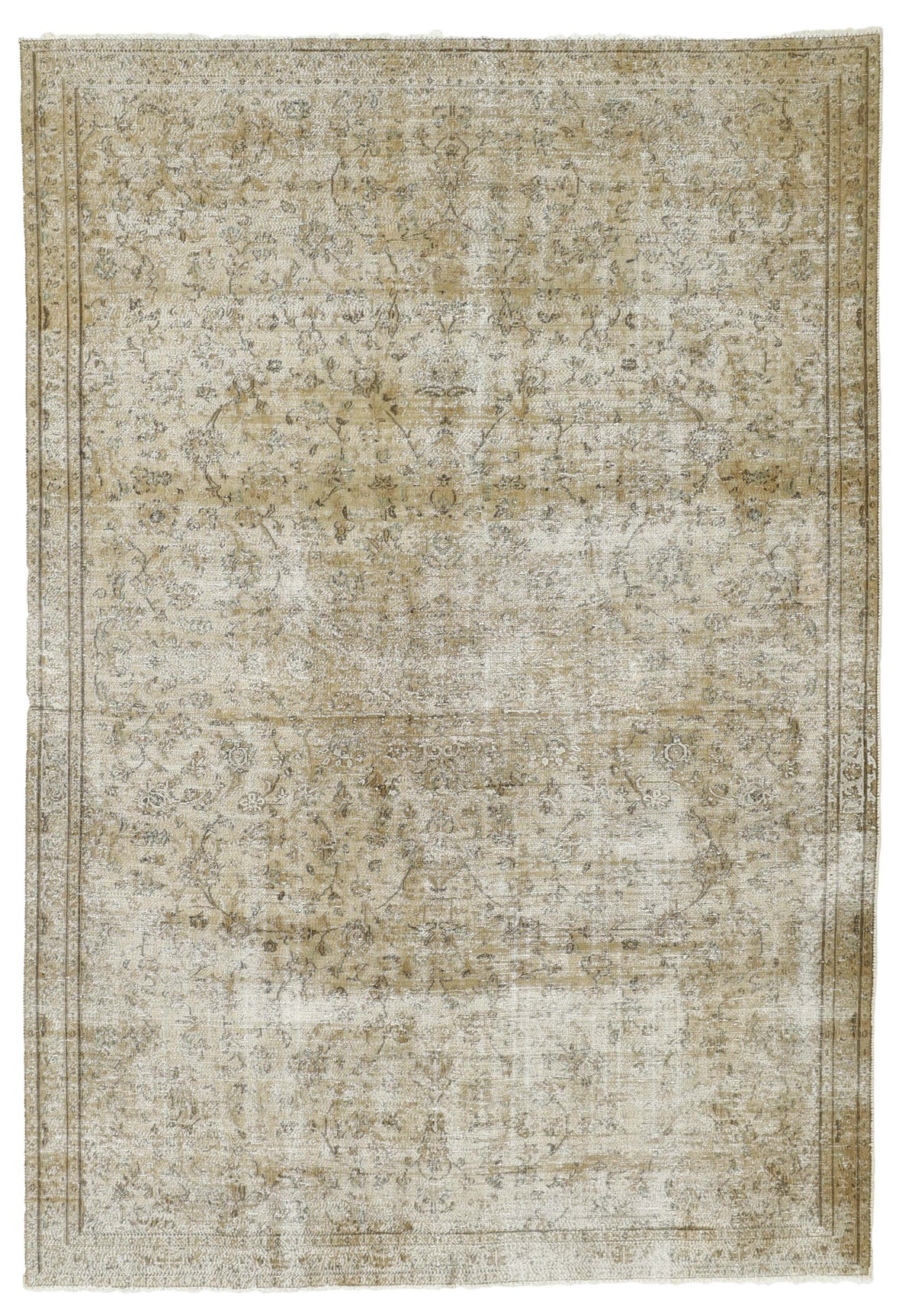 Vintage Royal Collection: Antique Persian Hand-Knotted Rugs in Stonewashed, Recoloured Finishes185 cm x 278 cm