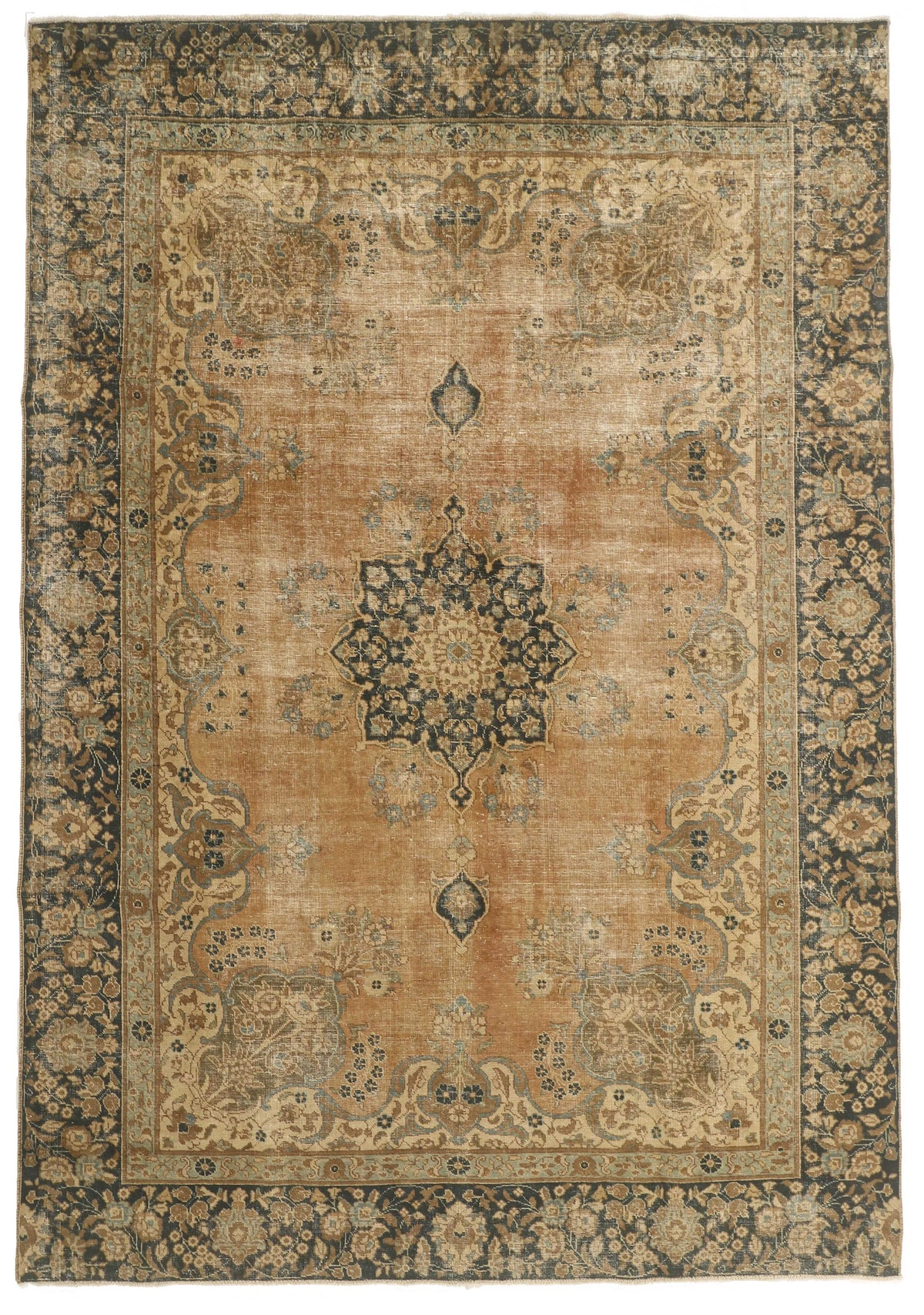 Vintage Royal Collection: Antique Persian Hand-Knotted Rugs in Stonewashed, Recoloured Finishes223 cm x 320 cm