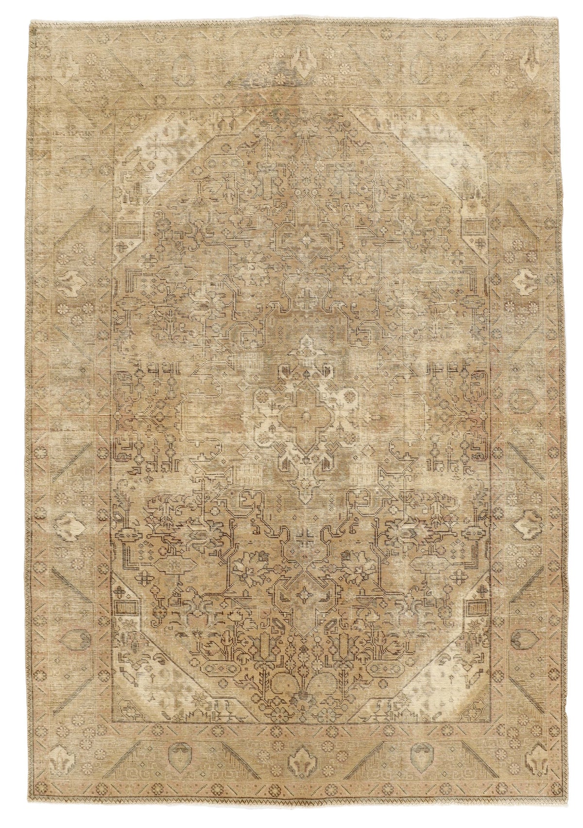 Vintage Royal Collection: Antique Persian Hand-Knotted Rugs in Stonewashed, Recoloured Finishes197 cm x 284 cm