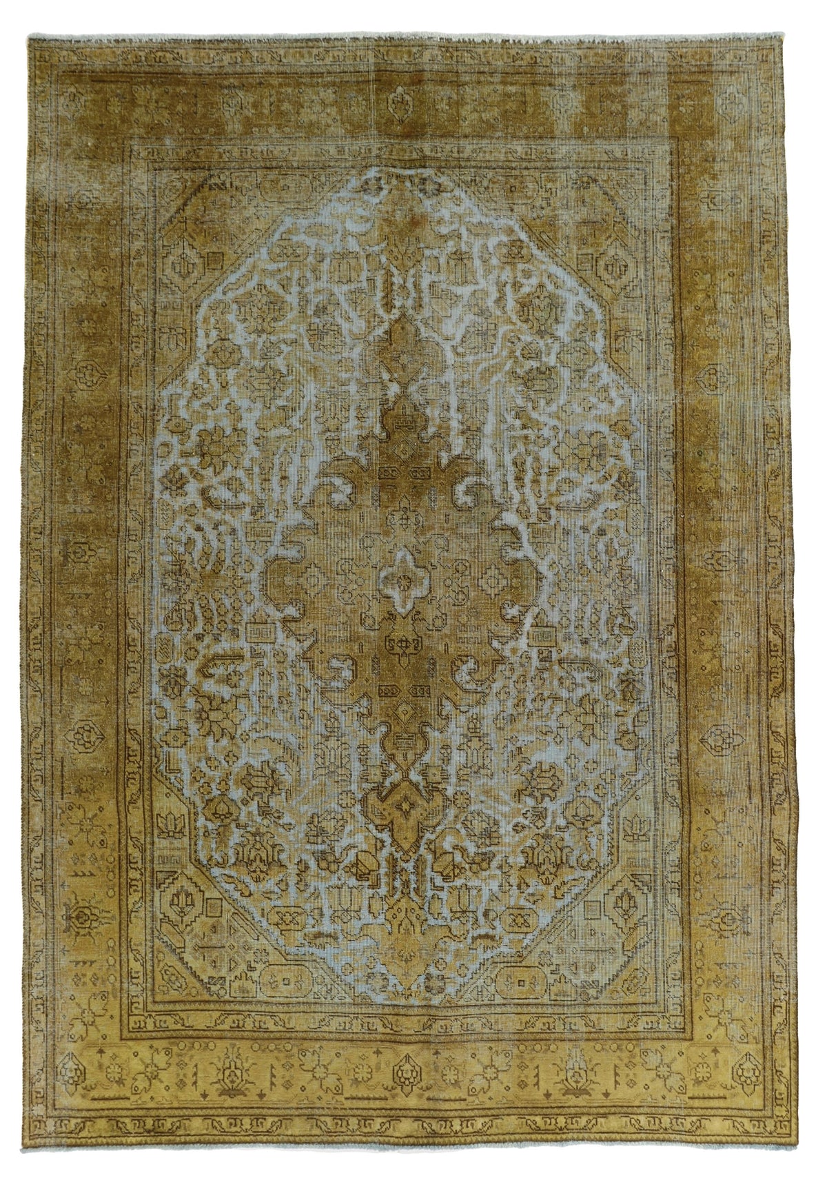 Vintage Royal Collection: Antique Persian Hand-Knotted Rugs in Stonewashed, Recoloured Finishes200 cm x 292 cm