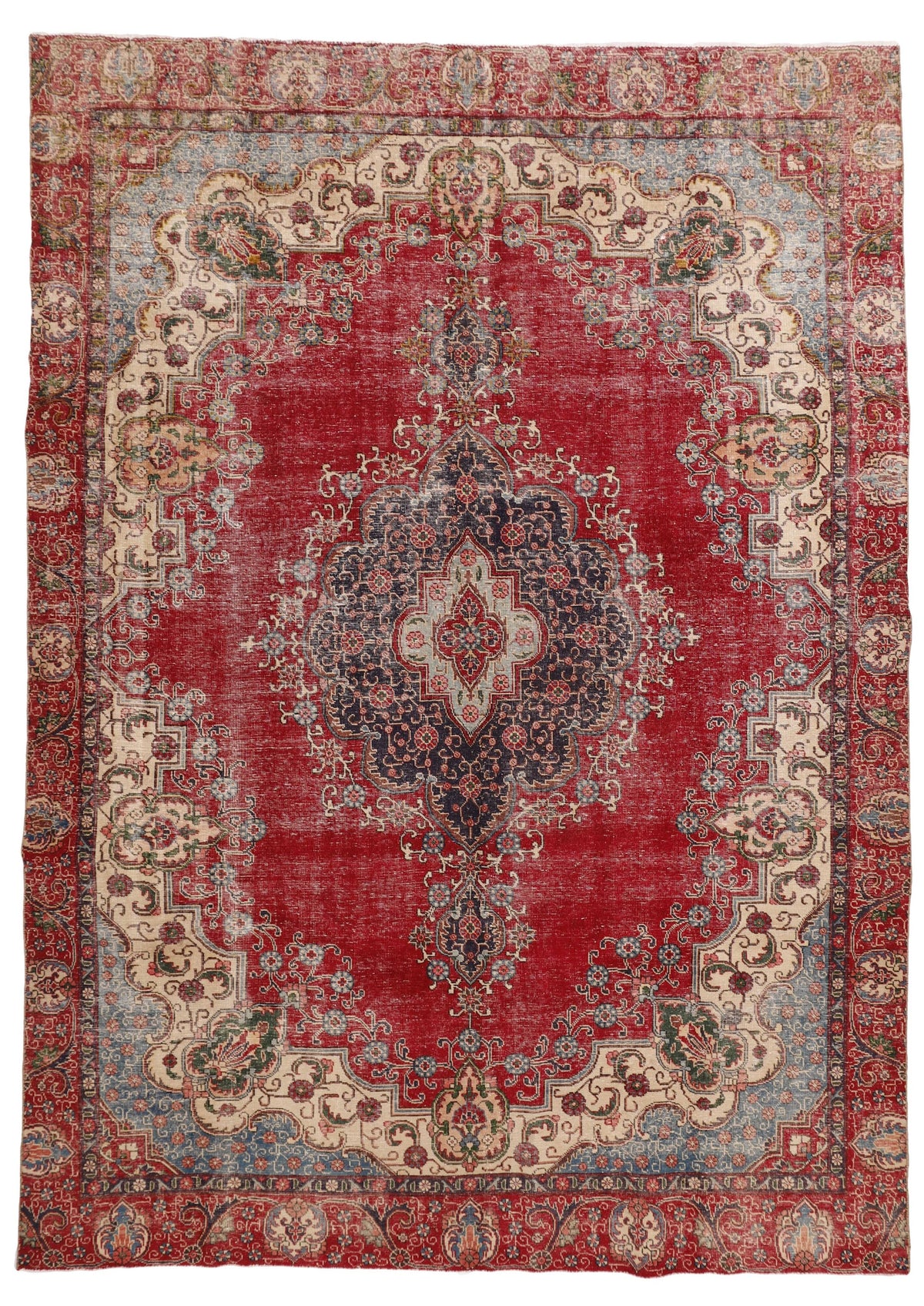 Vintage Royal Collection: Antique Persian Hand-Knotted Rugs in Stonewashed, Recoloured Finishes266 cm x 370 cm