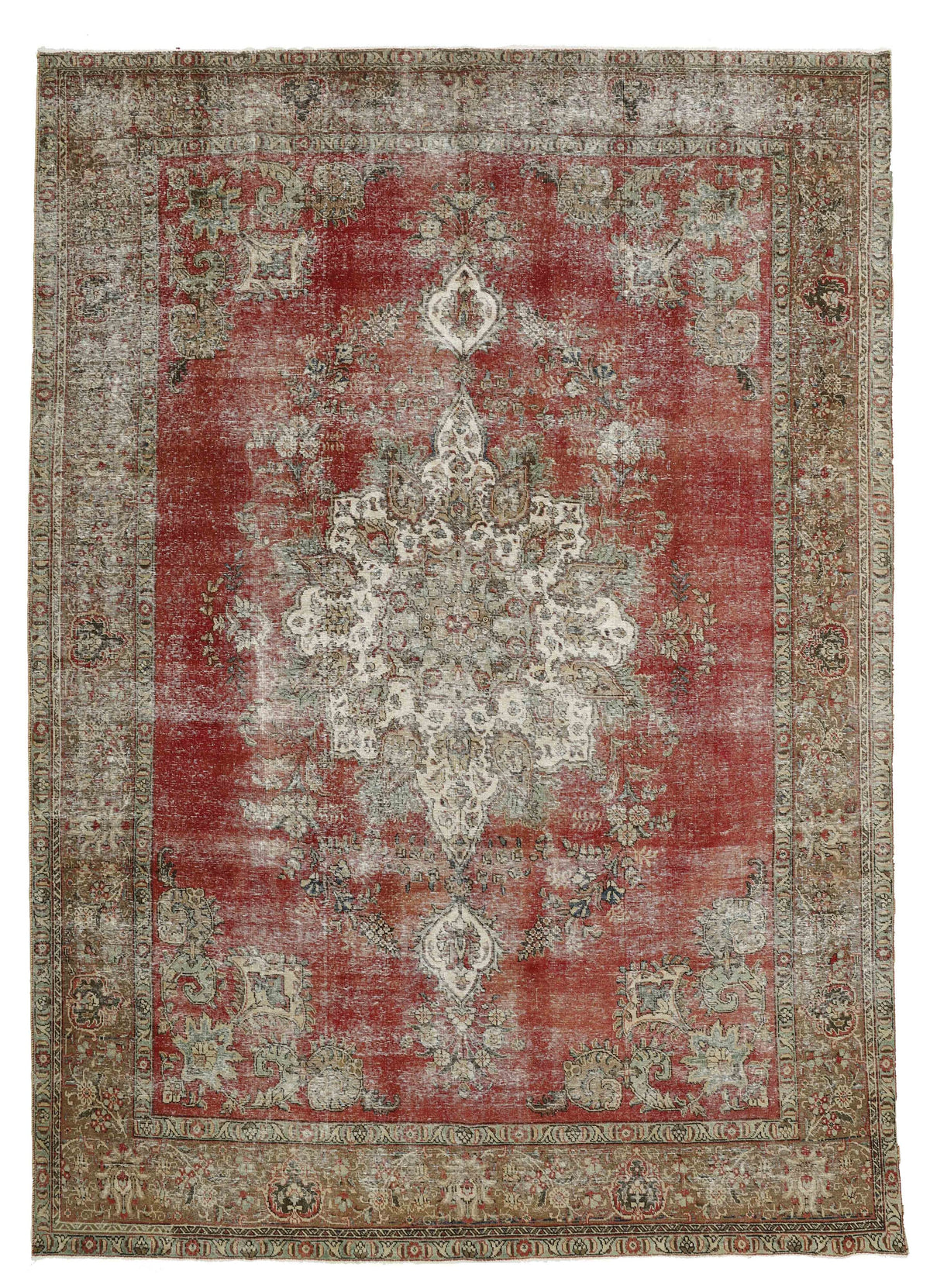 Vintage Royal Collection: Antique Persian Hand-Knotted Rugs in Stonewashed, Recoloured Finishes294 cm x 405 cm