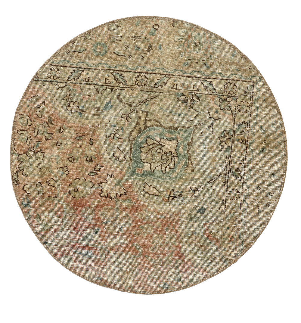 Vintage Royal Collection: Antique Persian Hand-Knotted Rugs in Stonewashed, Recoloured Finishes100 cm x 100 cm