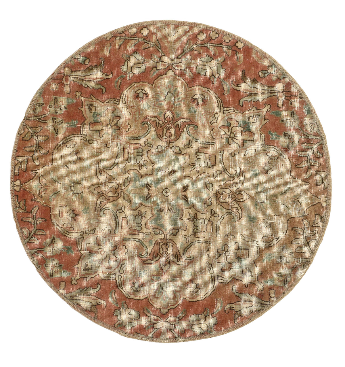 Vintage Royal Collection: Antique Persian Hand-Knotted Rugs in Stonewashed, Recoloured Finishes100 cm x 100 cm