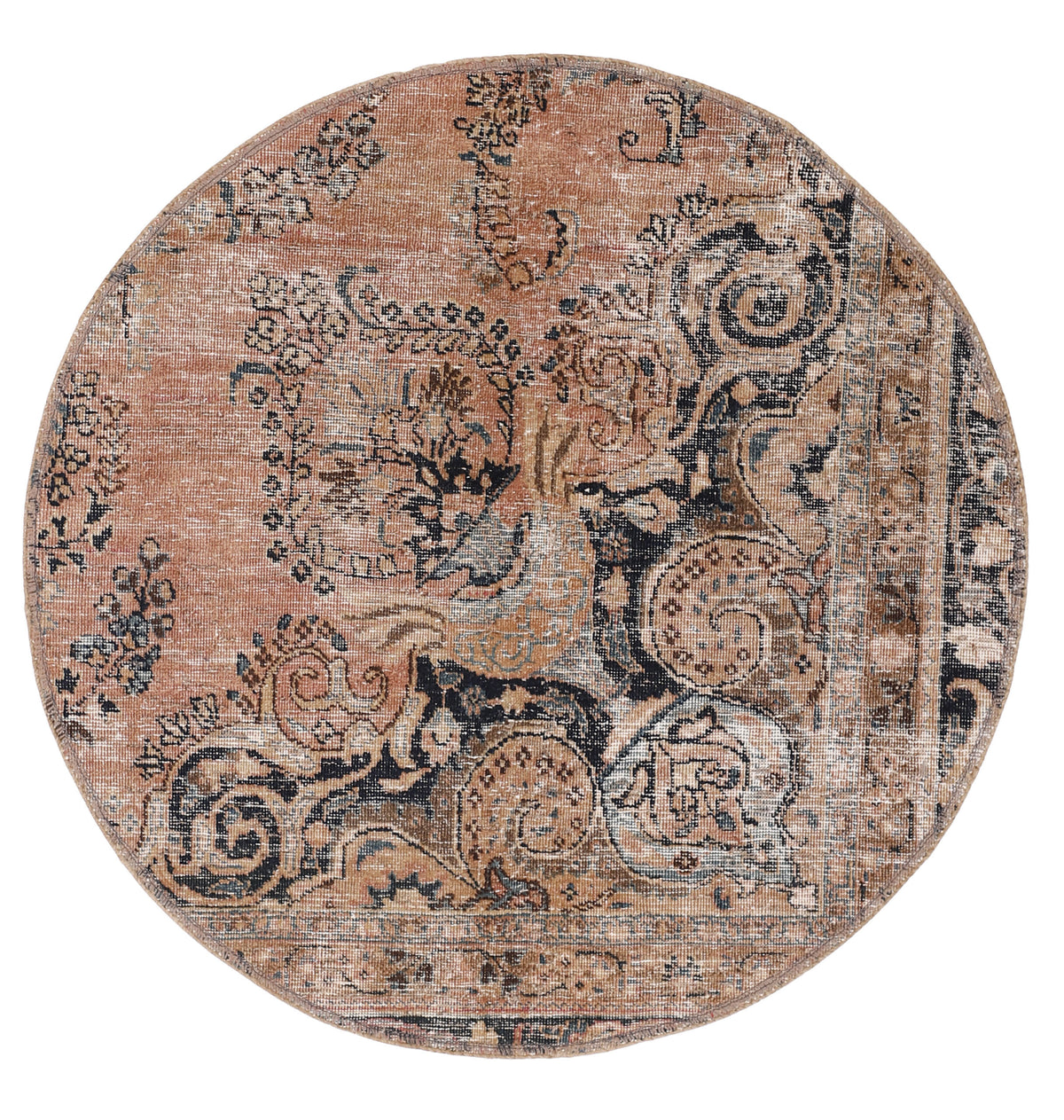 Vintage Royal Collection: Antique Persian Hand-Knotted Rugs in Stonewashed, Recoloured Finishes100 cm x 100 cm