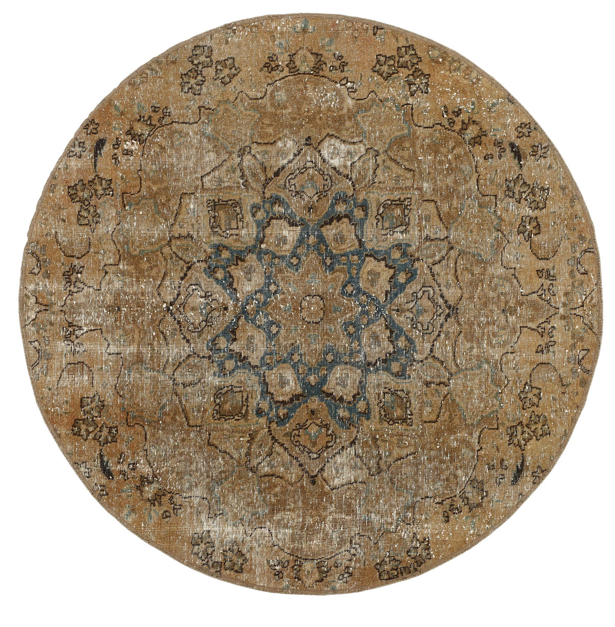 Vintage Royal Collection: Antique Persian Hand-Knotted Rugs in Stonewashed, Recoloured Finishes150 cm x 150 cm