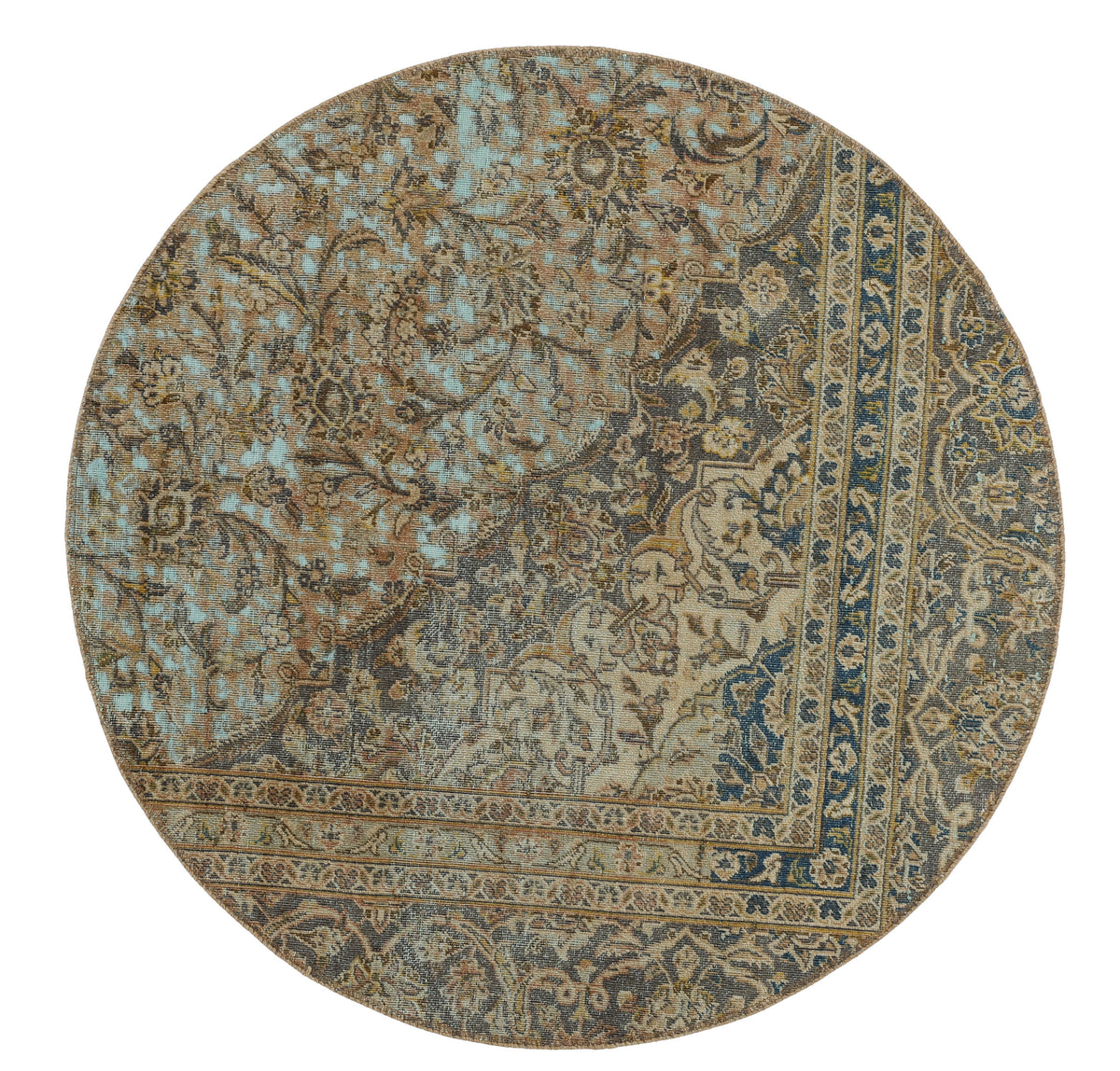 Vintage Royal Collection: Antique Persian Hand-Knotted Rugs in Stonewashed, Recoloured Finishes120 cm x 120 cm