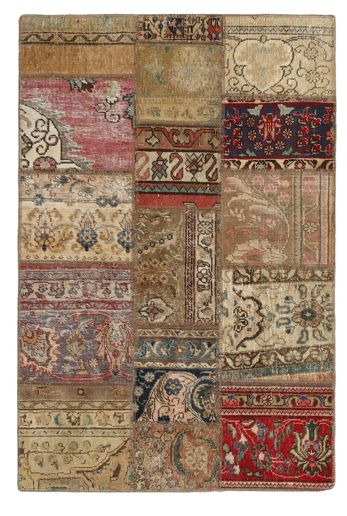 Vintage Royal Patchwork Rugs | Antique Persian Handcraft104 cm x 154 cm