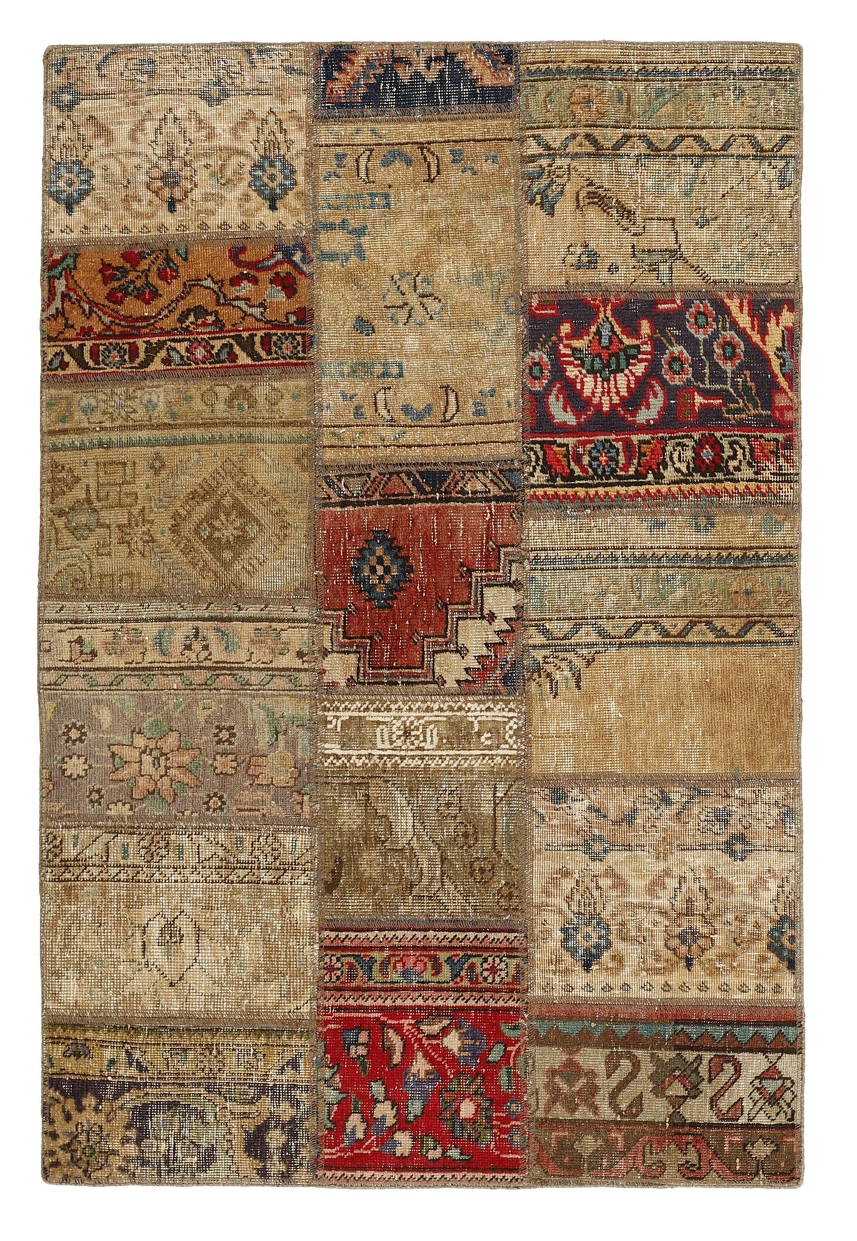 Vintage Royal Patchwork Rugs | Antique Persian Handcraft103 cm x 153 cm