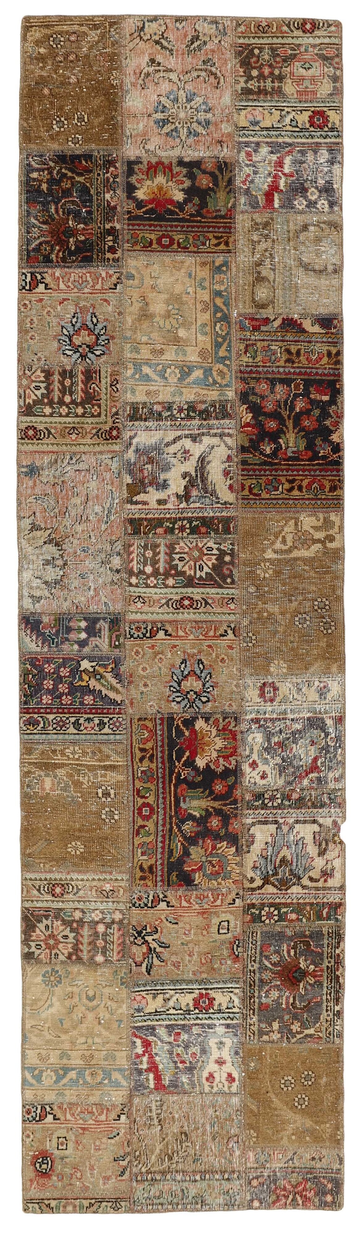 Vintage Royal Patchwork Rugs | Antique Persian Handcraft82 cm x 312 cm