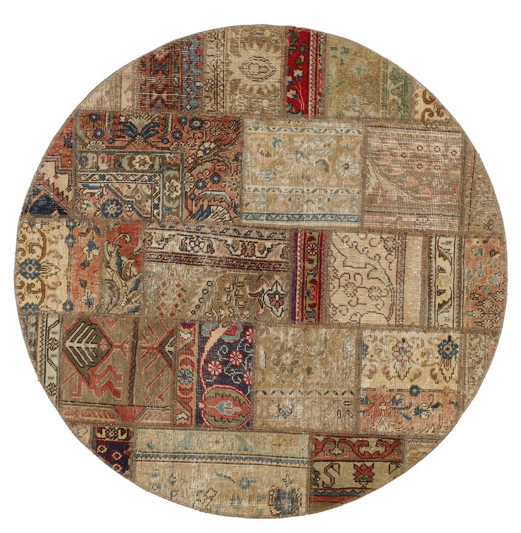 Vintage Royal Patchwork Rugs | Antique Persian Handcraft150 cm x 150 cm ...