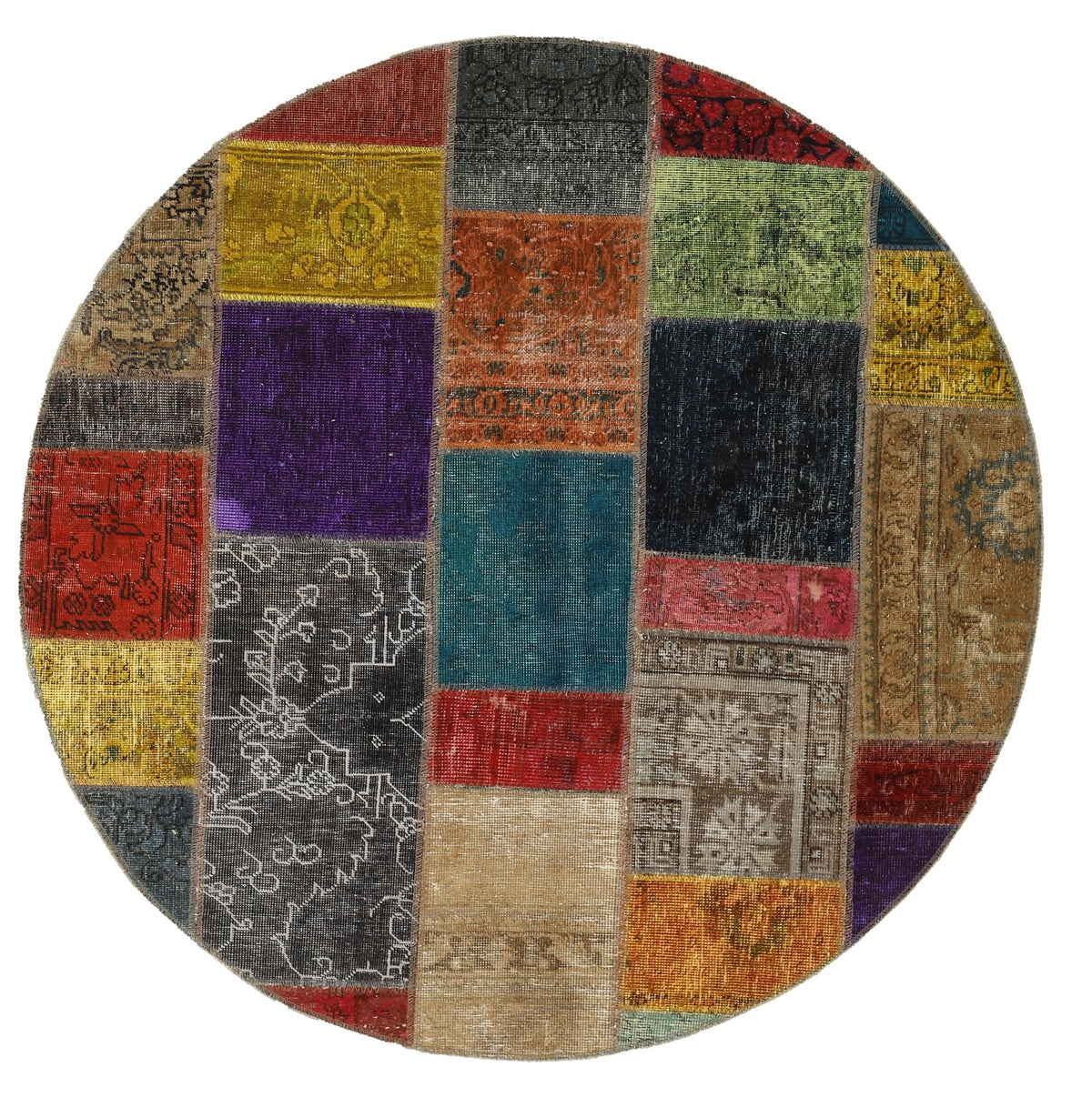 Vintage Royal Patchwork Rugs | Antique Persian Handcraft150 cm x 150 cm