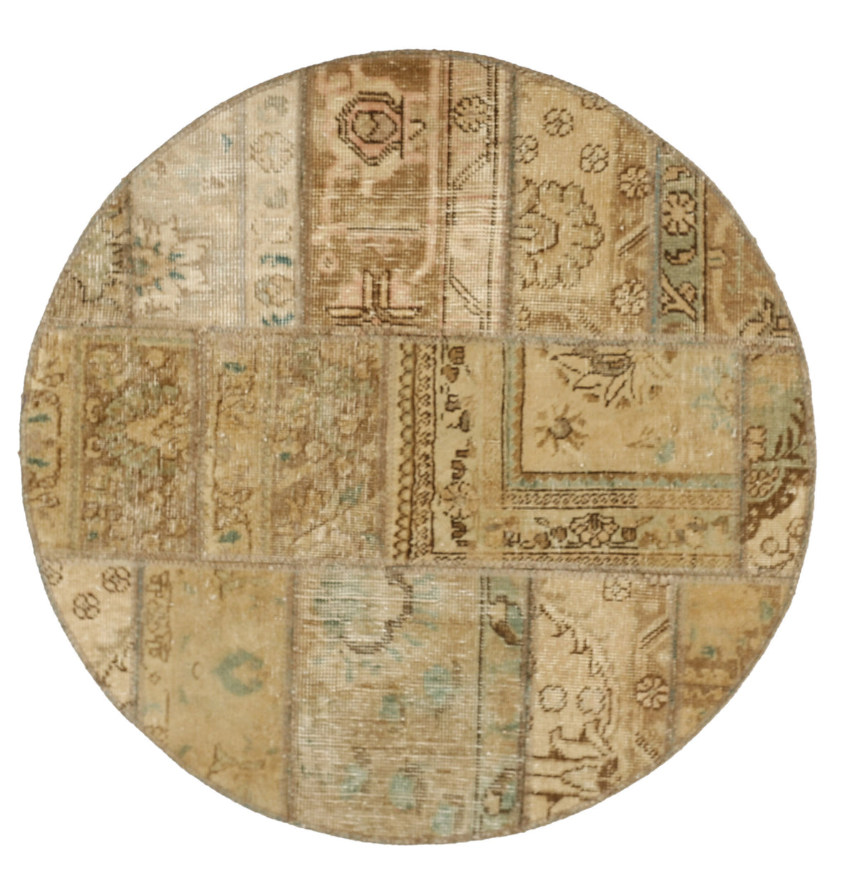 Vintage Royal Patchwork Rugs | Antique Persian Handcraft100 cm x 100 cm