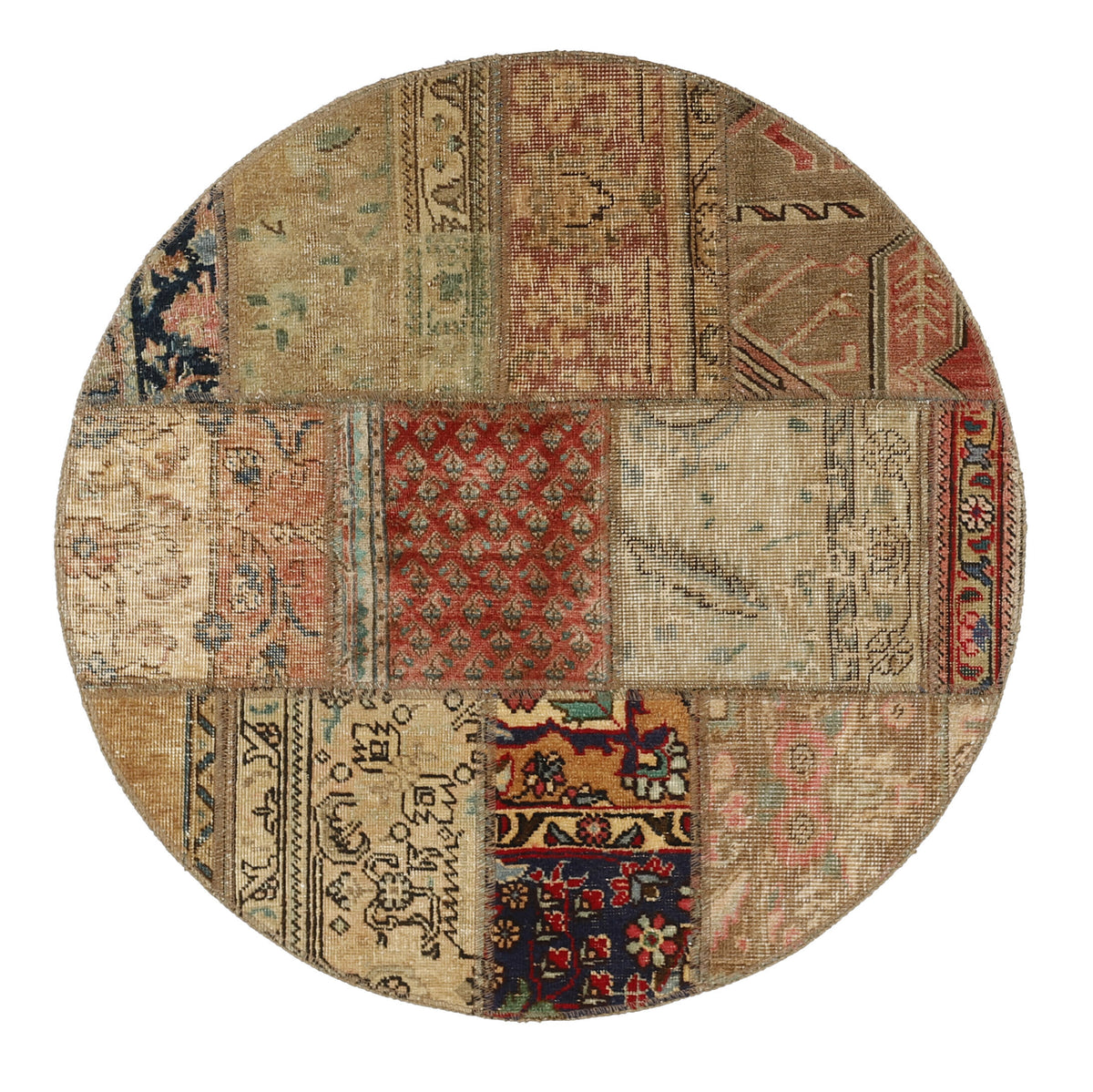 Vintage Royal Patchwork Rugs | Antique Persian Handcraft100 cm x 100 cm