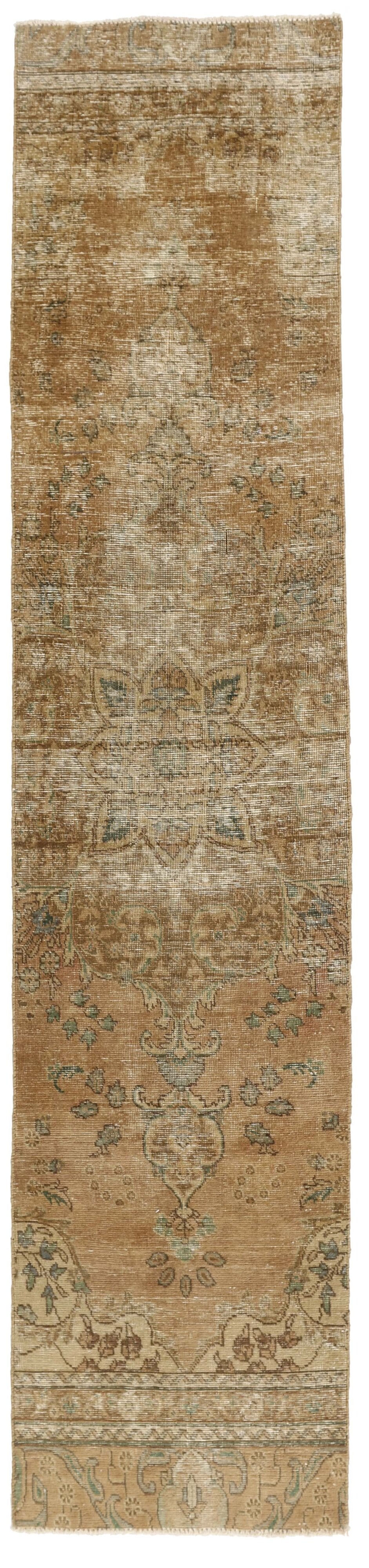 Vintage Royal Collection: Antique Persian Hand-Knotted Rugs in Stonewashed, Recoloured Finishes70 cm x 324 cm