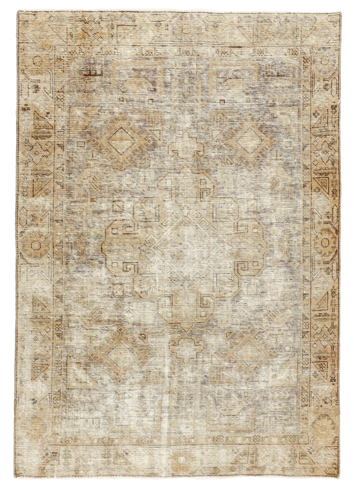 Vintage Royal Collection: Antique Persian Hand-Knotted Rugs in Stonewashed, Recoloured Finishes122 cm x 178 cm