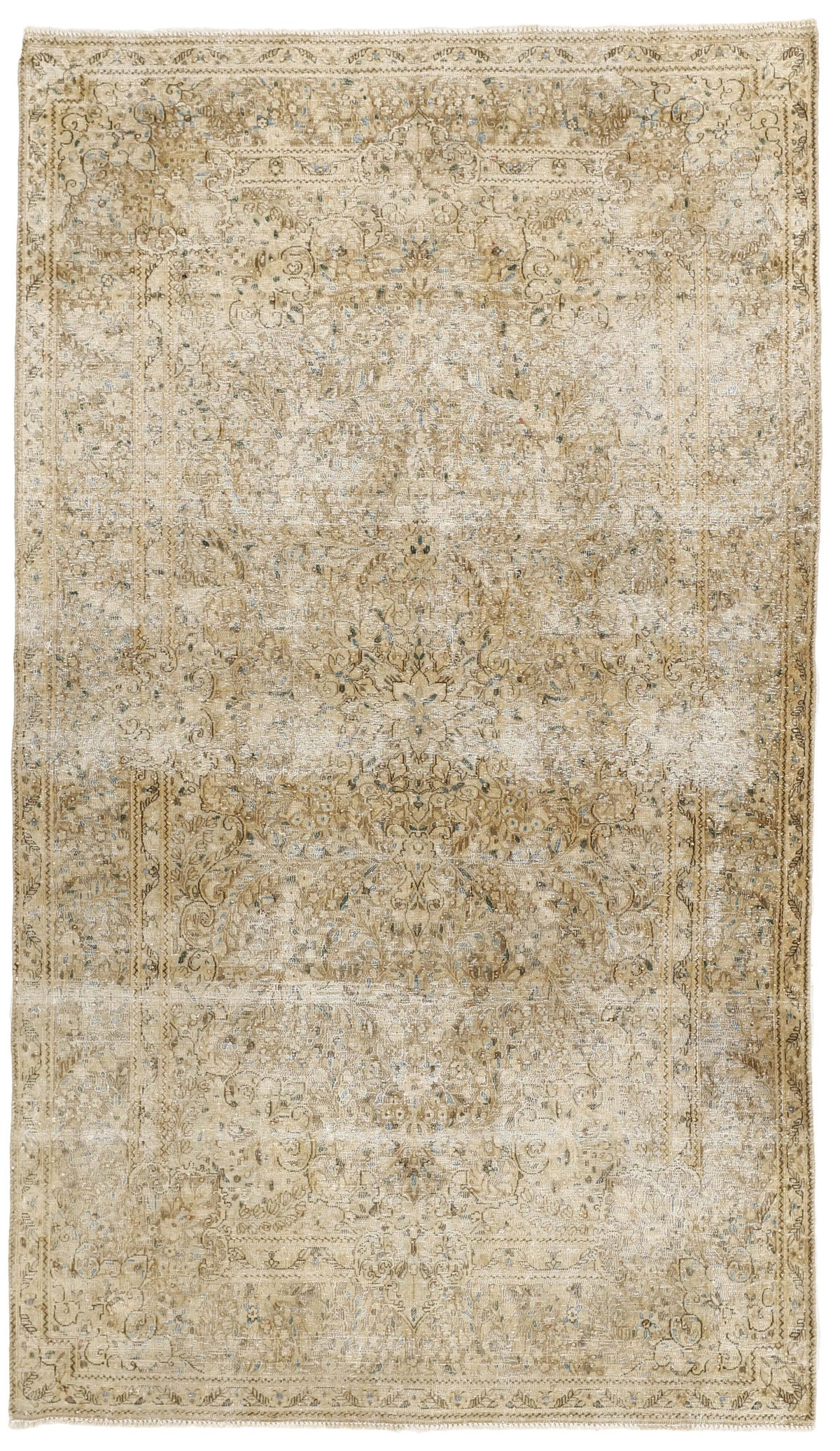 Vintage Kerman Collection: Antique Persian Hand-Knotted Rugs in Recoloured, Stonewashed Finishes142 cm x 248 cm