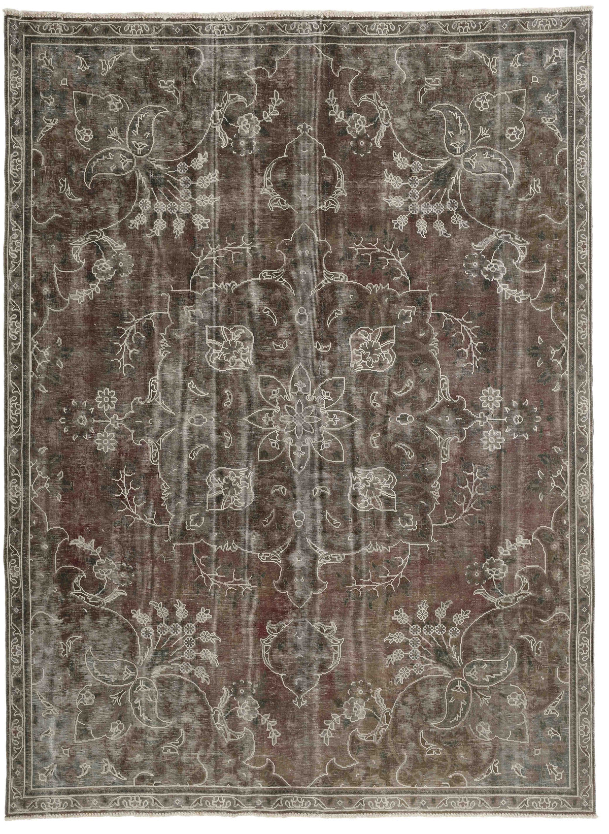 Vintage Royal Collection: Antique Persian Hand-Knotted Rugs in Stonewashed, Recoloured Finishes231 cm x 316 cm