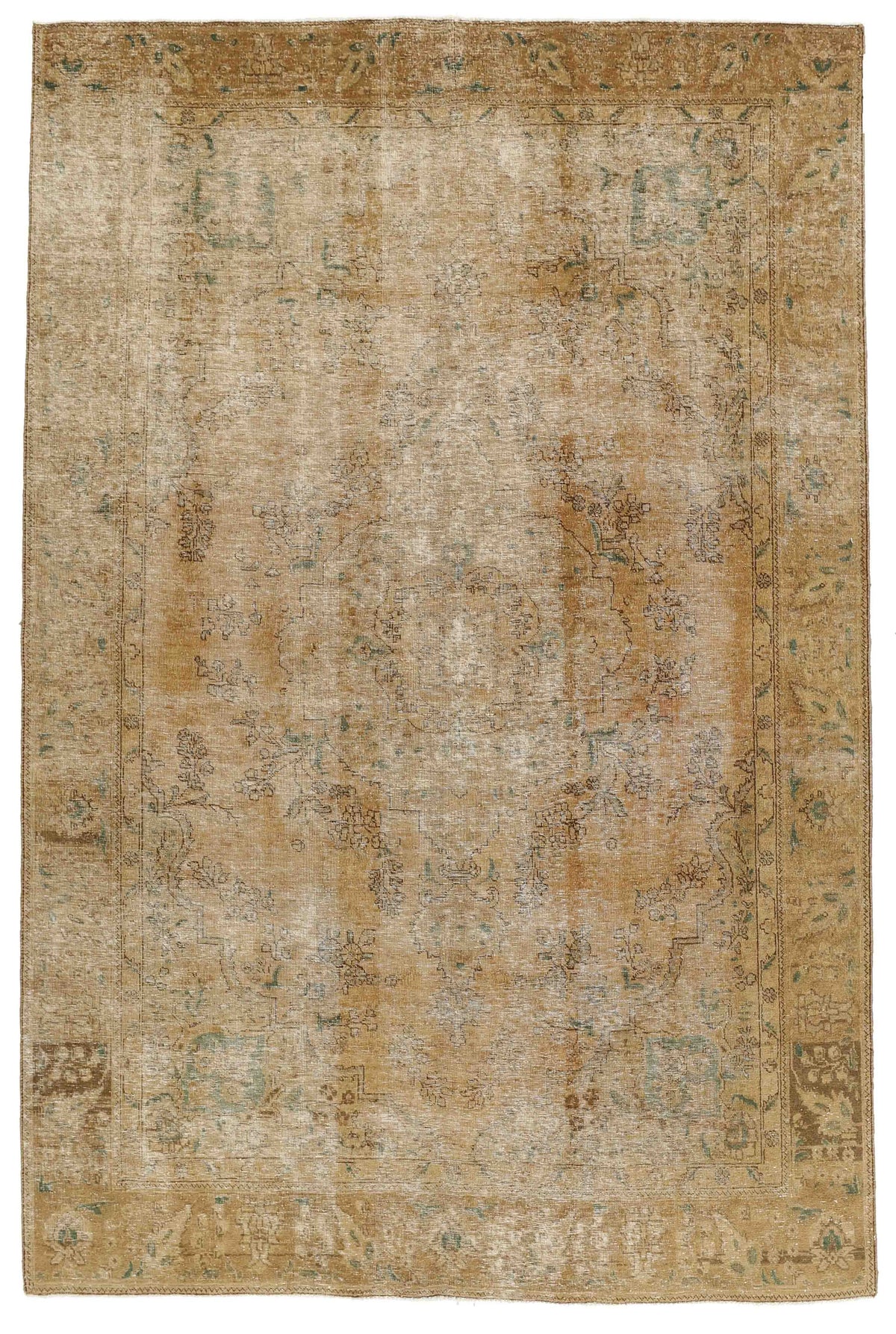 Vintage Royal Collection: Antique Persian Hand-Knotted Rugs in Stonewashed, Recoloured Finishes193 cm x 295 cm