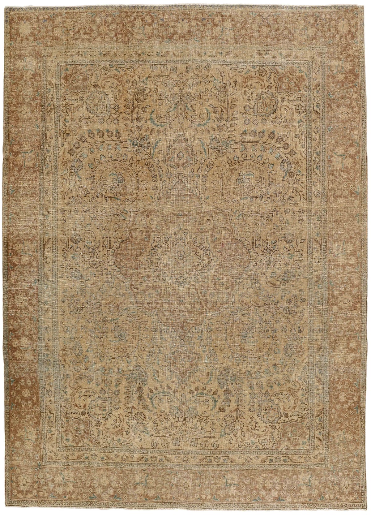 Vintage Royal Collection: Antique Persian Hand-Knotted Rugs in Stonewashed, Recoloured Finishes270 cm x 356 cm