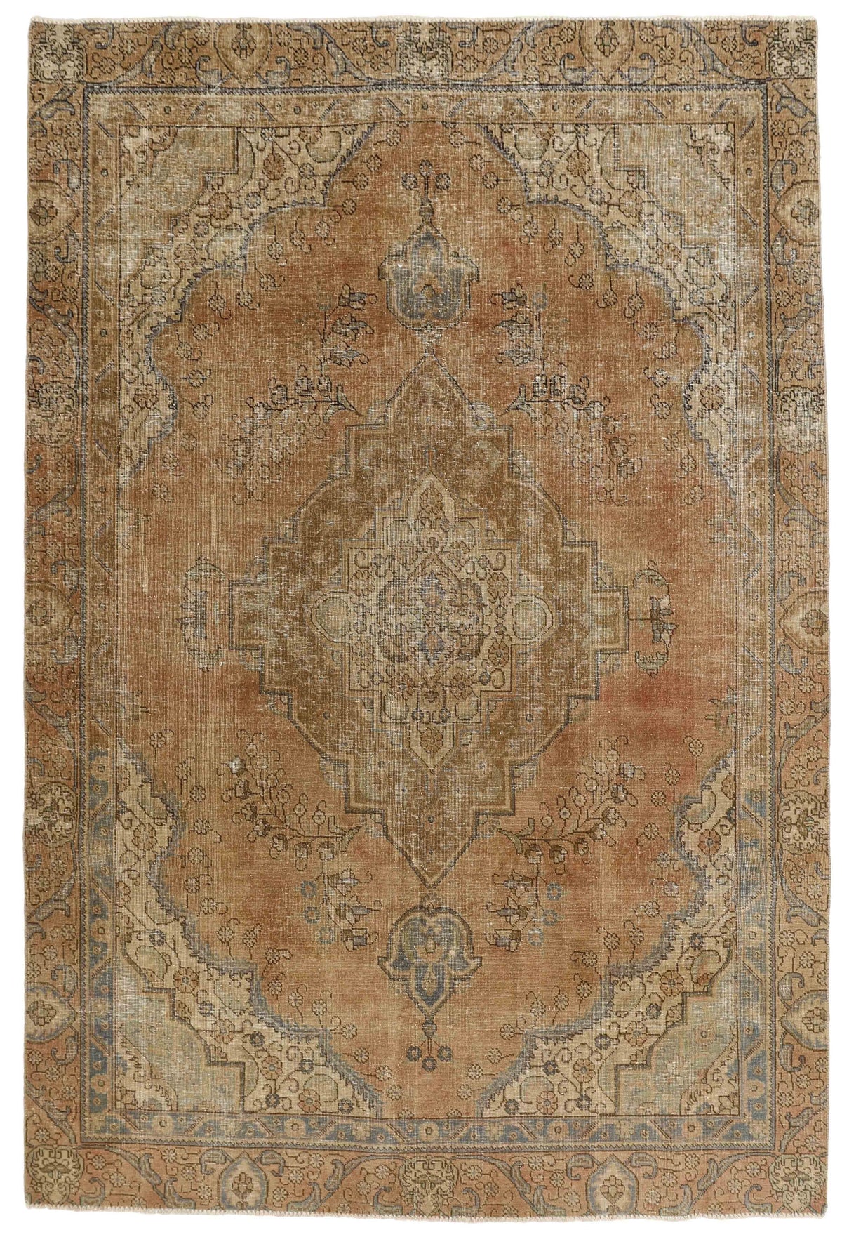 Vintage Royal Collection: Antique Persian Hand-Knotted Rugs in Stonewashed, Recoloured Finishes212 cm x 319 cm