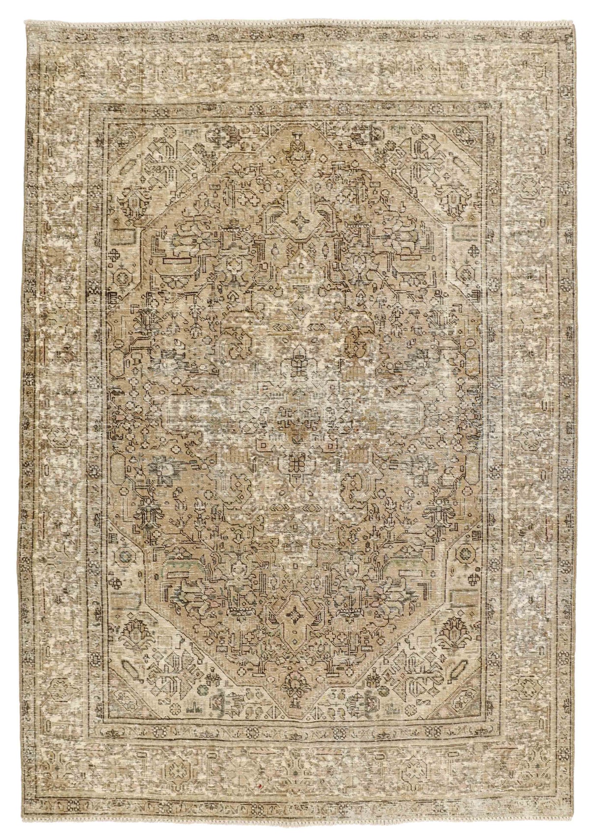 Vintage Royal Collection: Antique Persian Hand-Knotted Rugs in Stonewashed, Recoloured Finishes205 cm x 287 cm