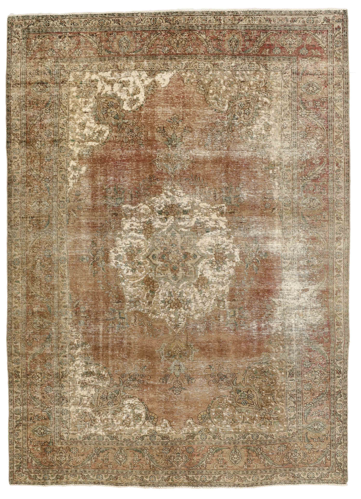 Vintage Royal Collection: Antique Persian Hand-Knotted Rugs in Stonewashed, Recoloured Finishes221 cm x 322 cm