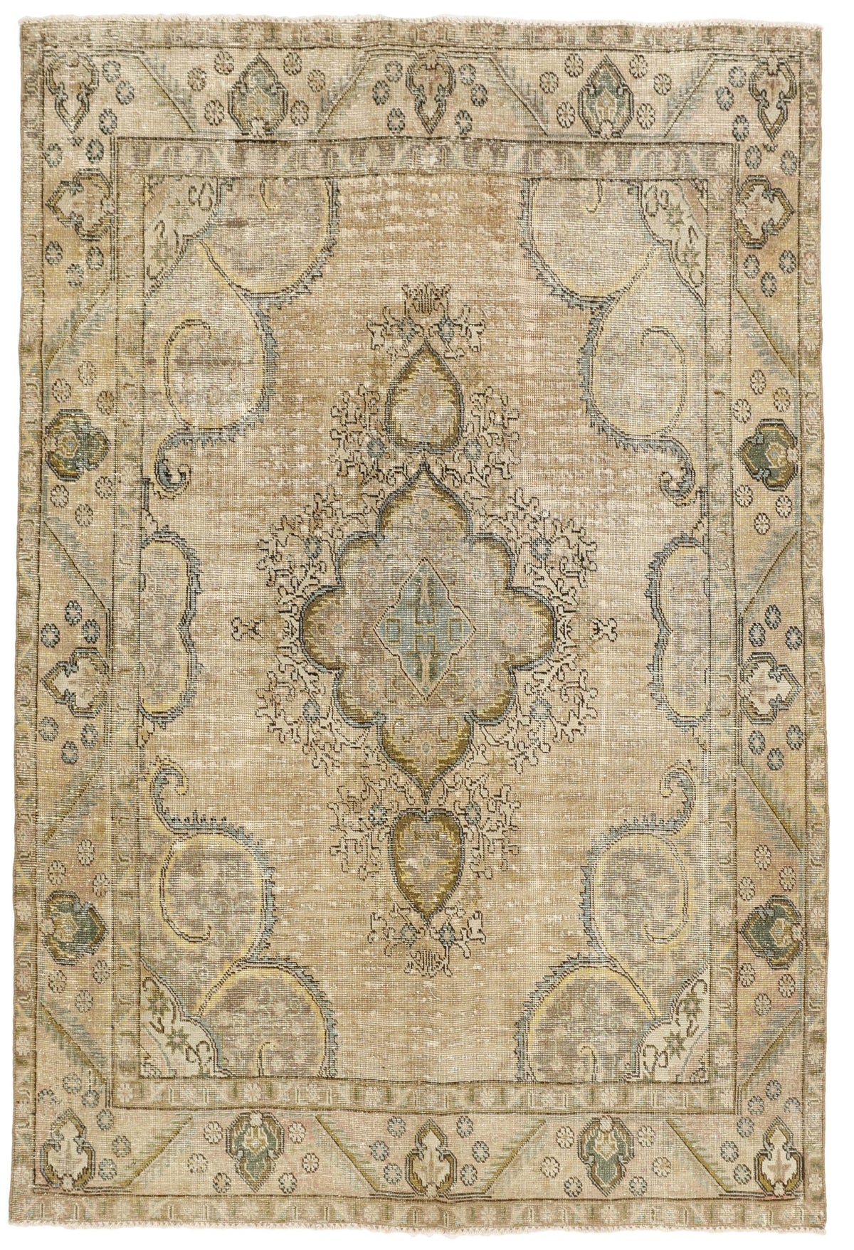 Vintage Royal Collection: Antique Persian Hand-Knotted Rugs in Stonewashed, Recoloured Finishes194 cm x 281 cm