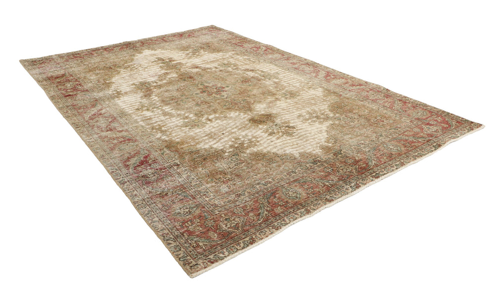 Vintage Royal Collection: Antique Persian Hand-Knotted Rugs in Stonewashed, Recoloured Finishes213 cm x 314 cm