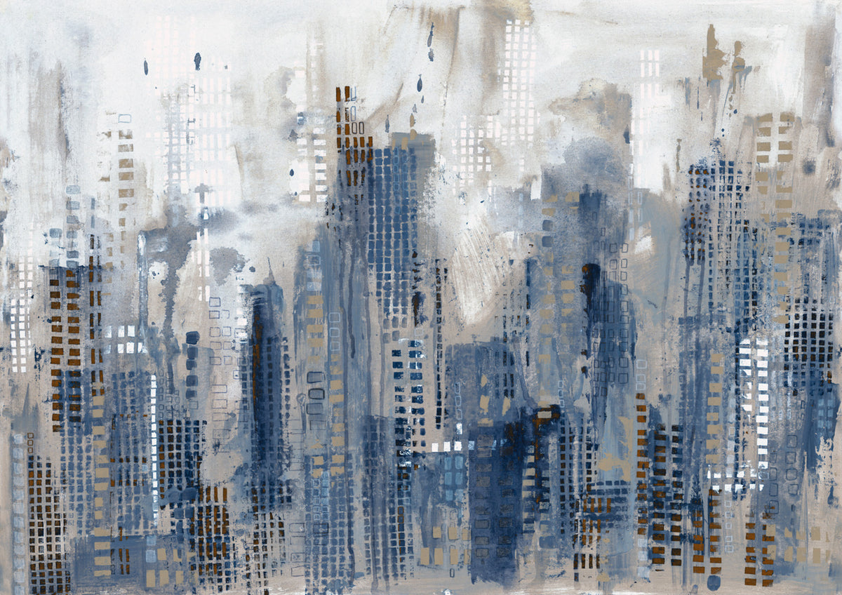Blue New York Skyline City Scapes Wallpaper RM2067