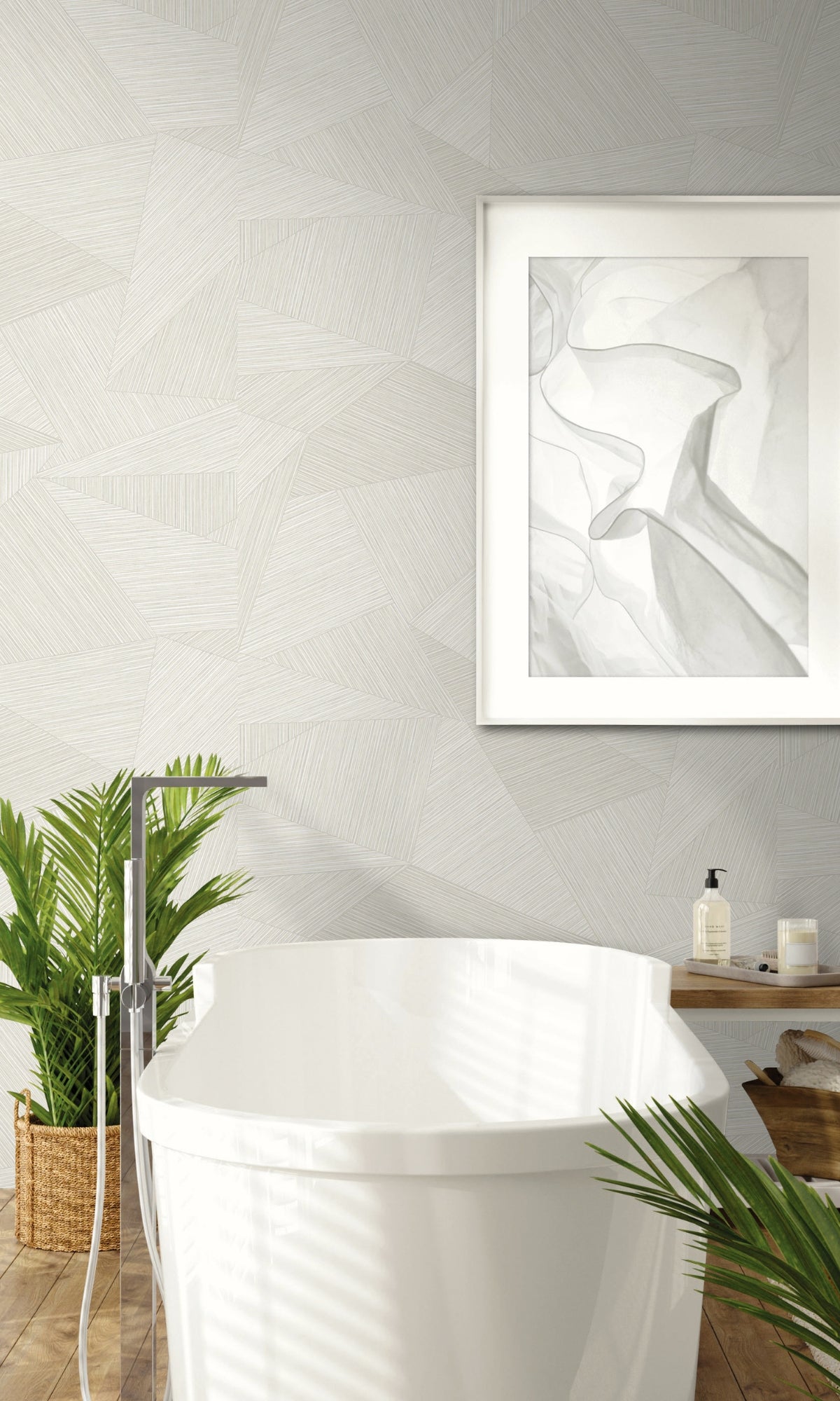 Almond Wisp Simple Geometric Panel R8499 Walls Republic US