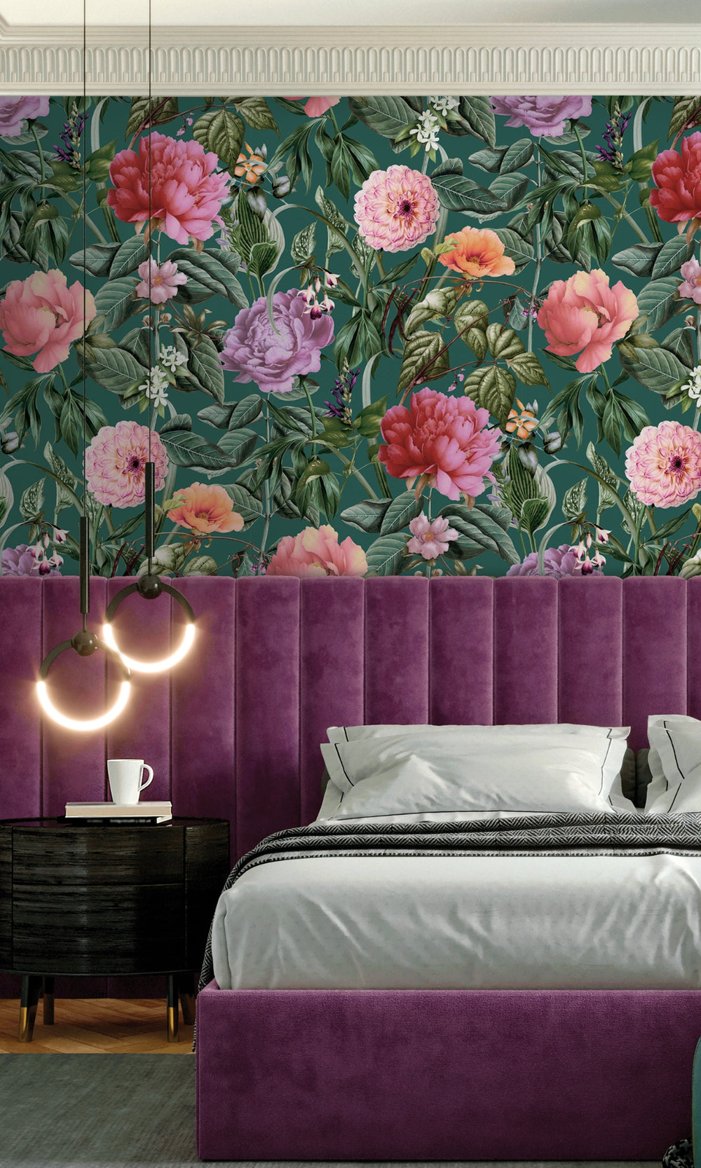 Aqua Botanical Paradise Floral Wallpaper RM9013