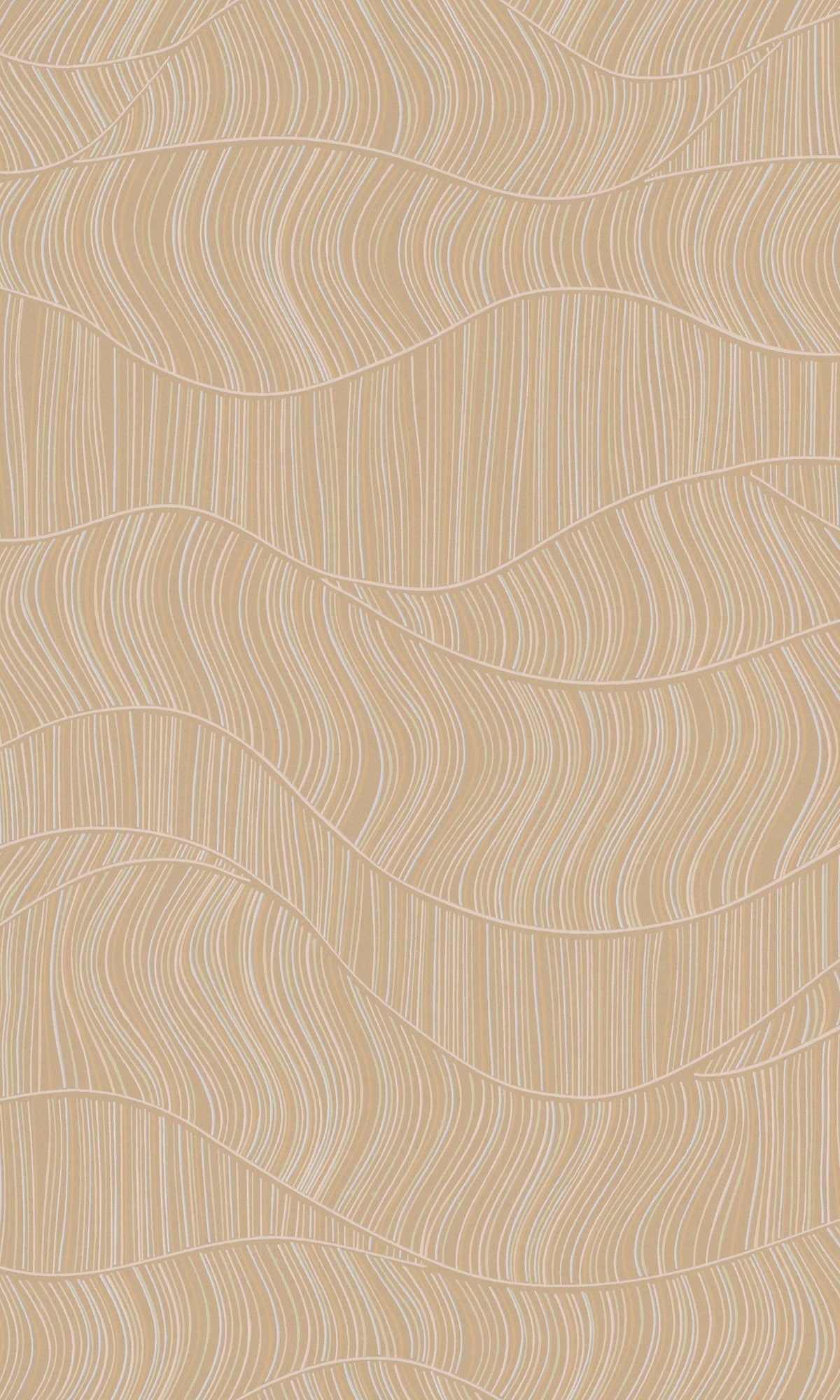 Beige Abstract Geometric Wave Wallpaper R8665