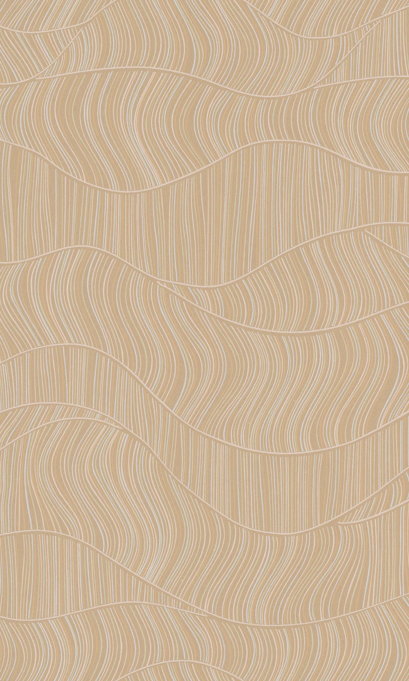 Beige Abstract Geometric Wave Wallpaper R8665