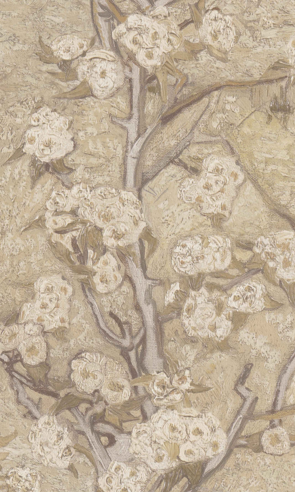 Beige Blossoming Pear Tree Tropical Wallpaper R8480