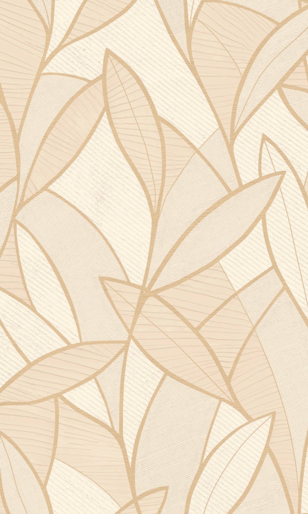 Beige Leaf Motif With Outlines Tropical Wallpaper R9034