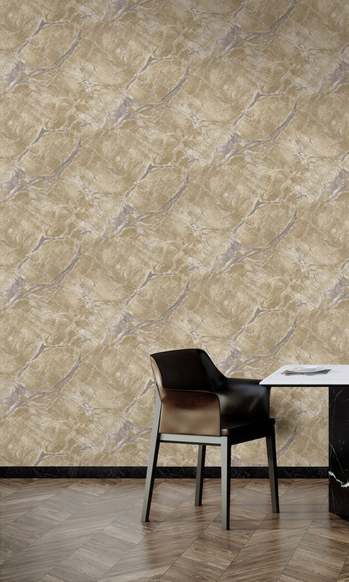 Beige Marble Stone Like Textured Wallpaper R8922