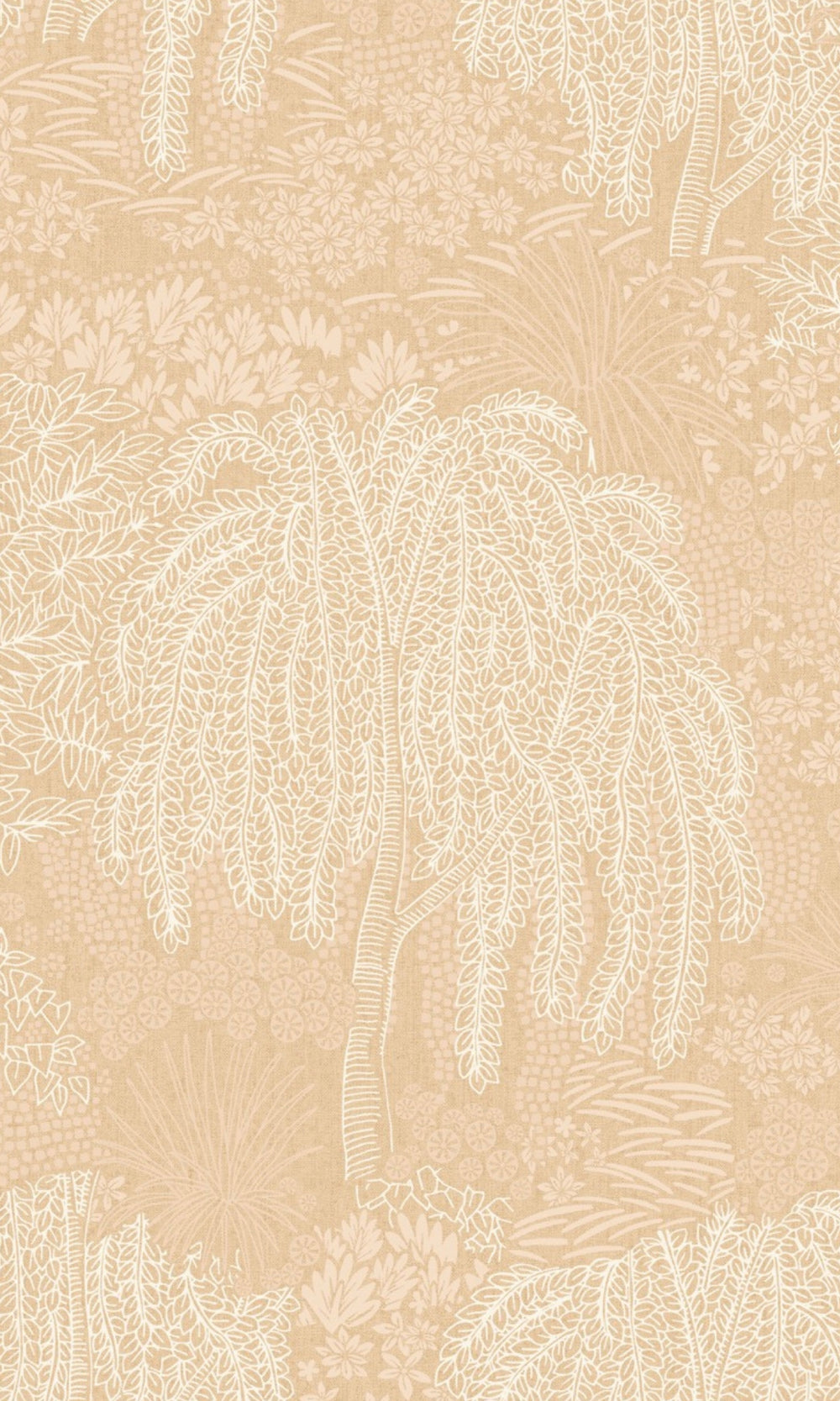 Beige Metallic Garden Tropical Wallpaper R9046