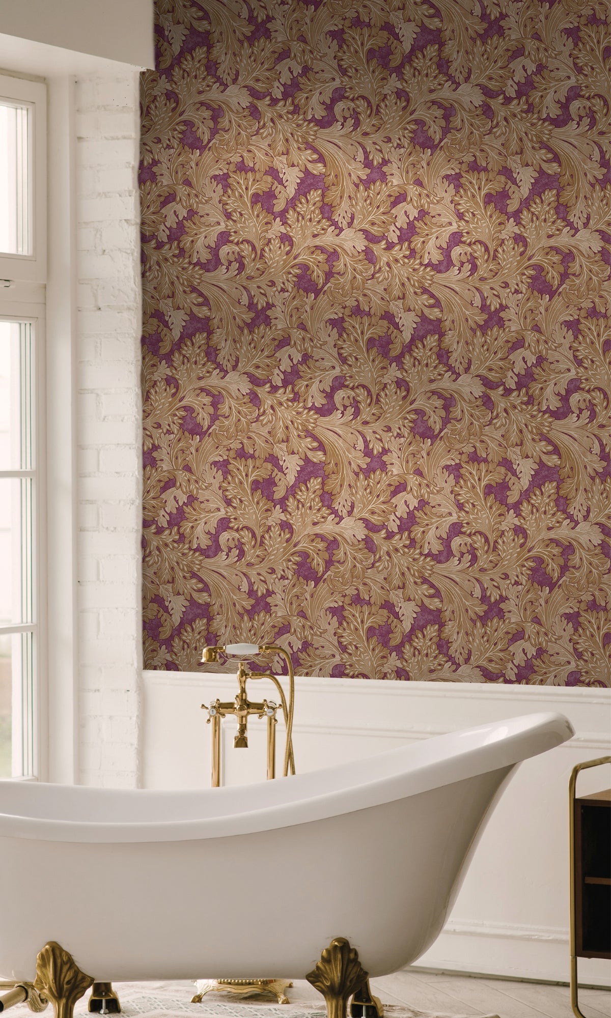 Berry Curling Leaves Tropical Wallpaper R9007