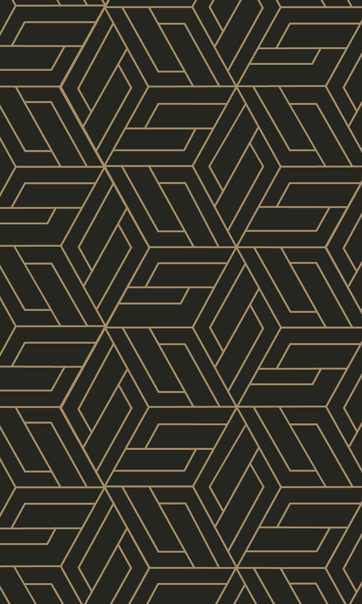 Black Abstract Geometric Interlink Wallpaper R9286