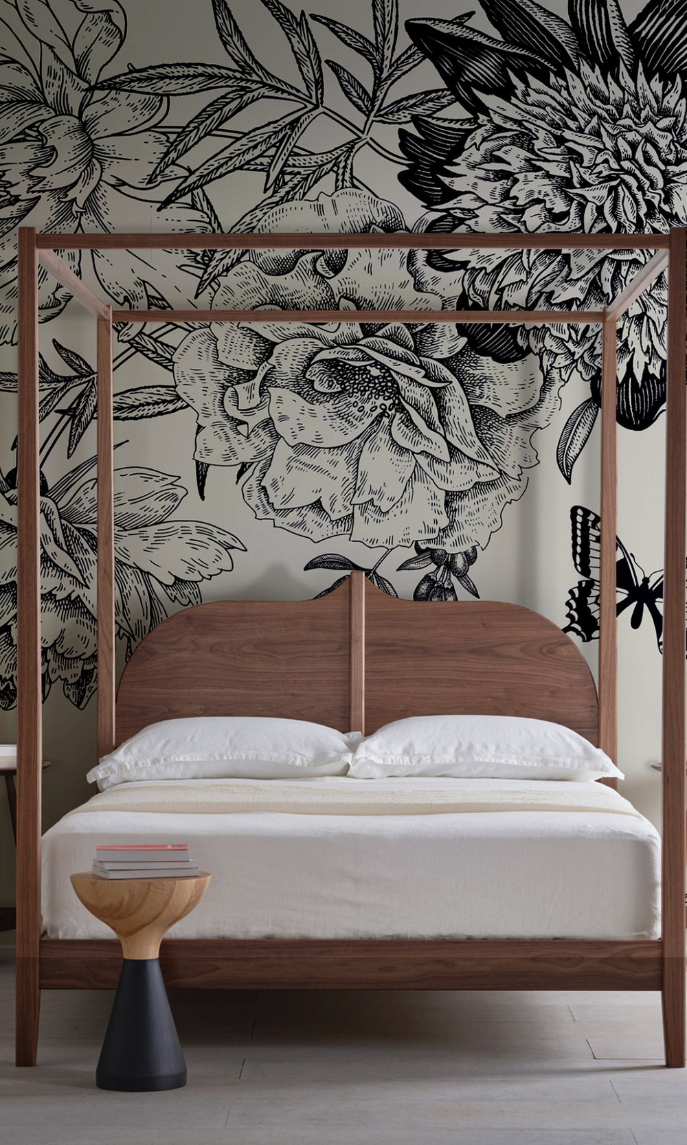 Black And White Butterflies Dance Mural Wallpaper M1166-Sample