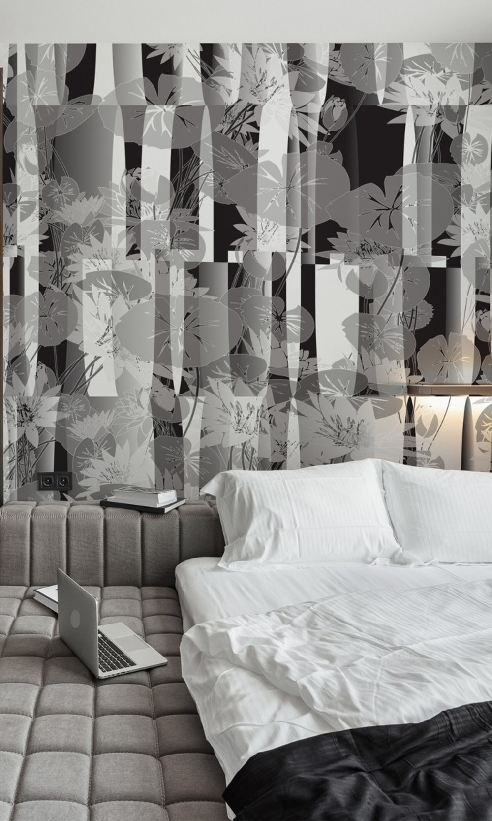 Black And White Geometric Wall Mural M1333