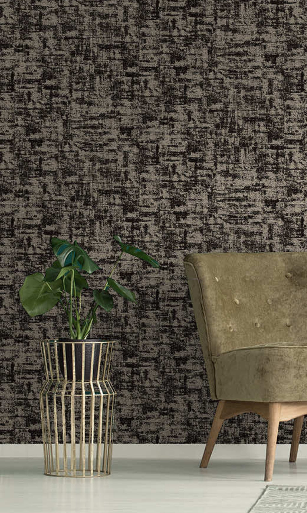 Black Beaded Metallic Plain Textured Wallpaper R8436