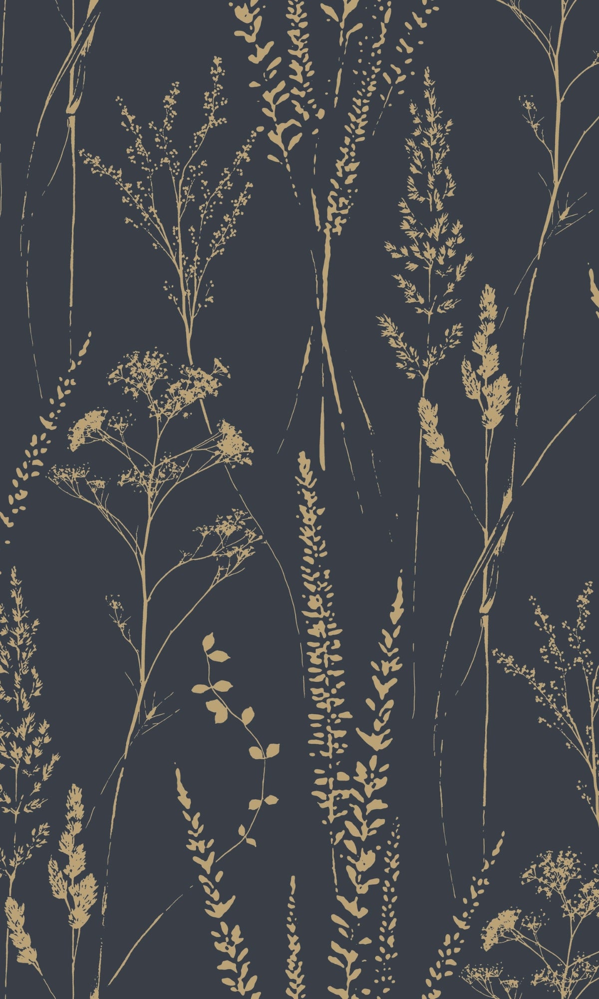 Black Meadow Grasses Tropical Wallpaper R9332